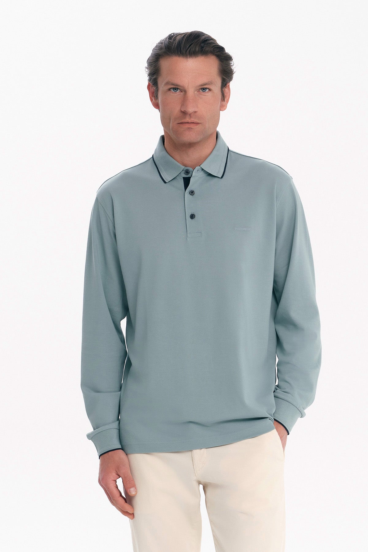 ΑΝΔΡΙΚΟ ΟΙΝΟΠΝΕΥΜΑΤΙ ΜΑΚΡΥΜΑΝΙΚΟ POLO REGULAR FIT COTTON PIMA PORTOBELLO'S