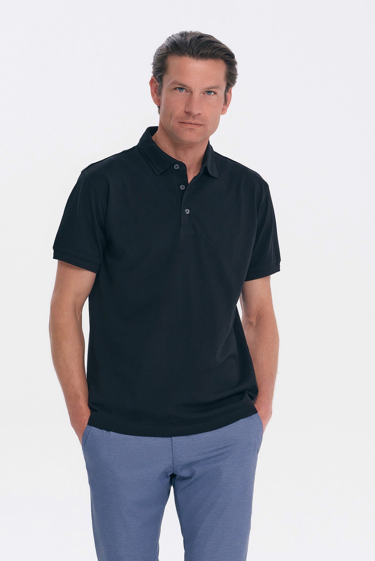 ΑΝΔΡΙΚΟ ΜΑΥΡΟ POLO COTTON PIMA REGULAR FIT PORTOBELLO'S