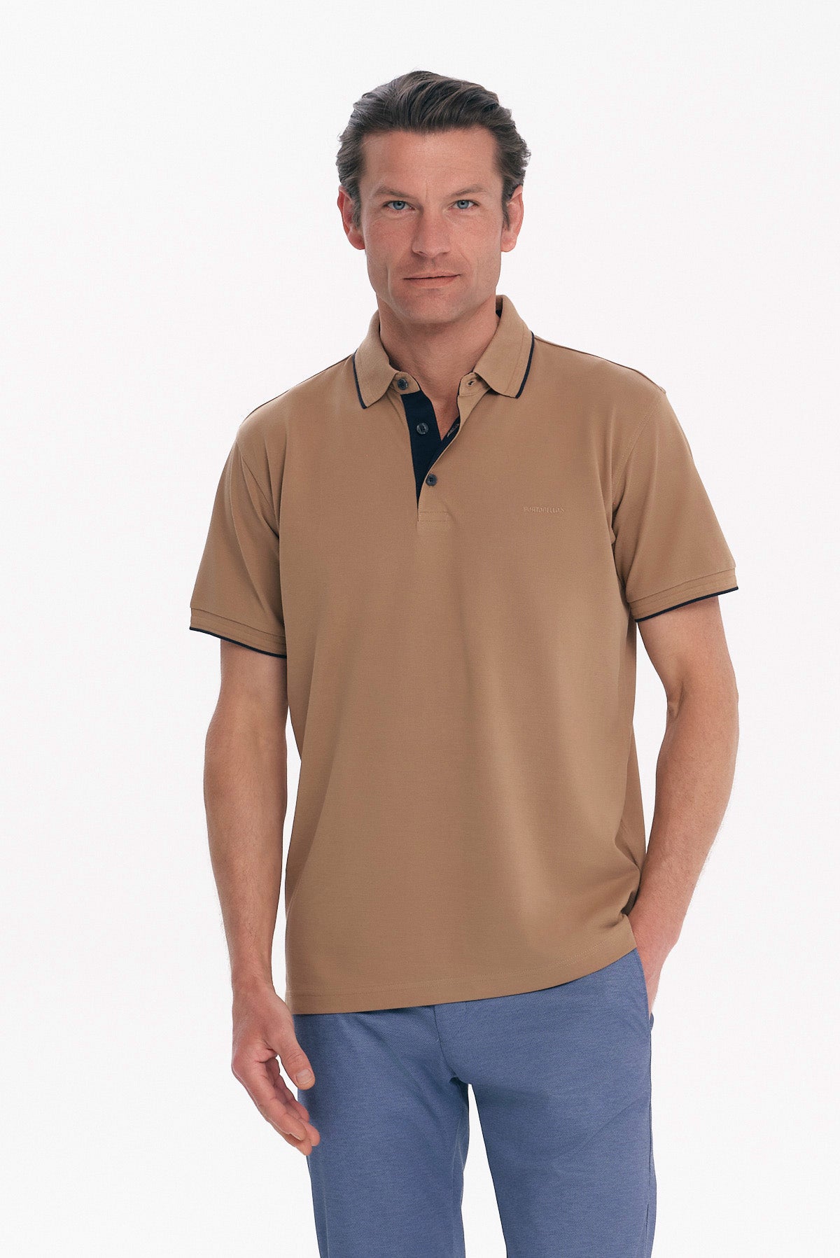 ΑΝΔΡΙΚΟ ΜΠΕΖ ΣΚΟΥΡΟ POLO COTTON PIMA REGULAR FIT PORTOBELLO'S