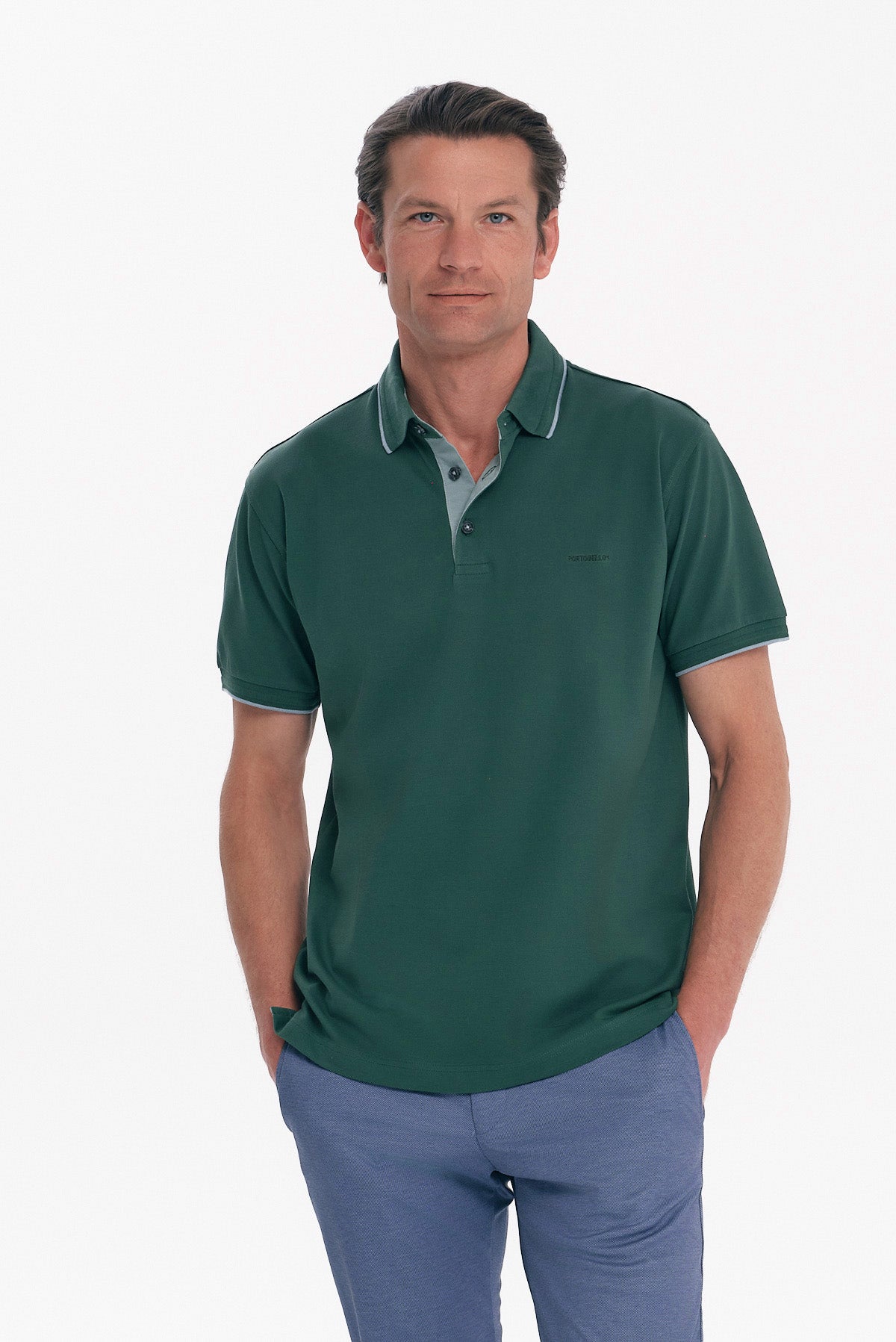ΑΝΔΡΙΚΟ ΠΡΑΣΙΝΟ POLO COTTON PIMA REGULAR FIT PORTOBELLO'S