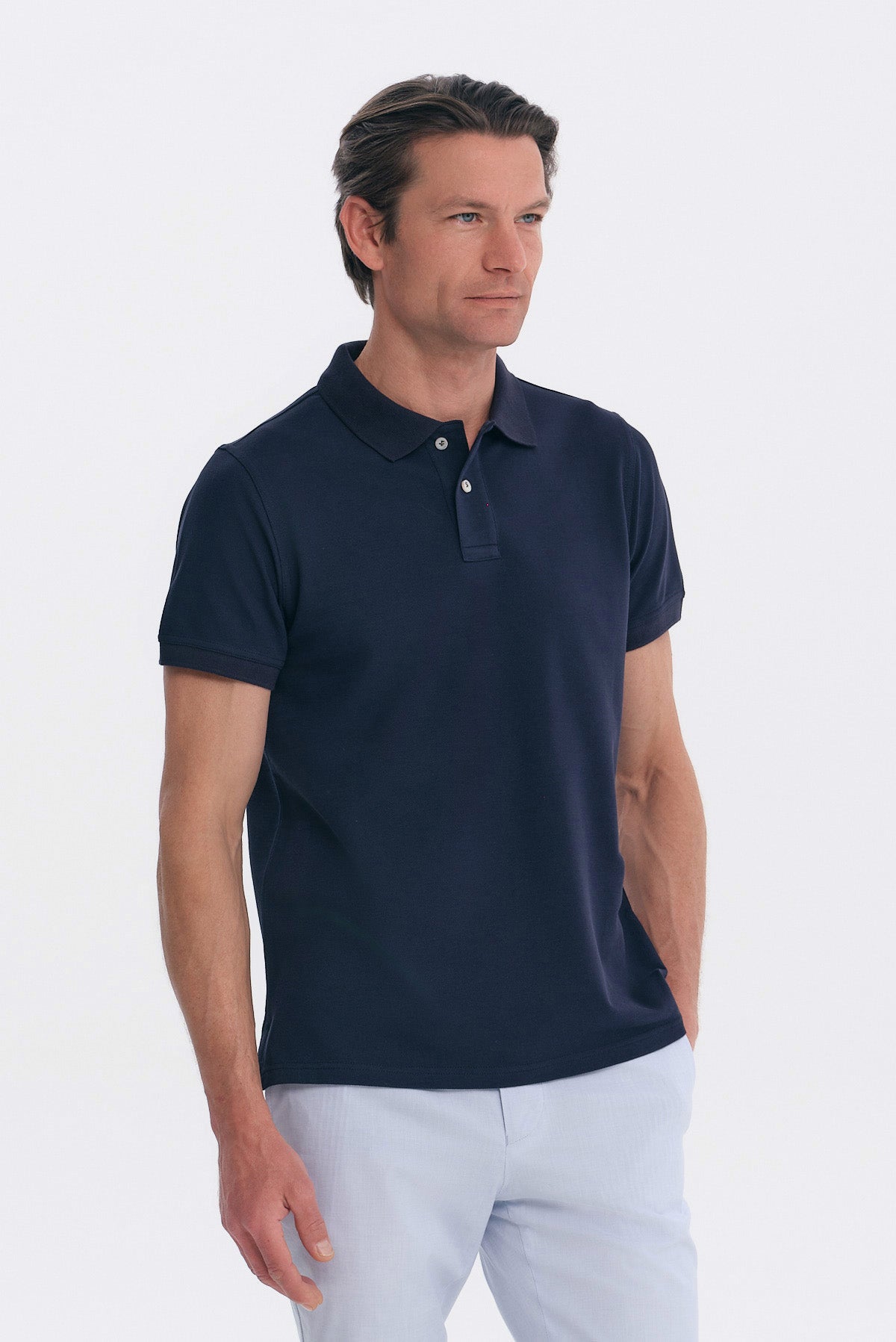 ΑΝΔΡΙΚΟ ΜΟΝΟΧΡΩΜΟ ΜΠΛΕ POLO REGULAR FIT PORTOBELLO'S