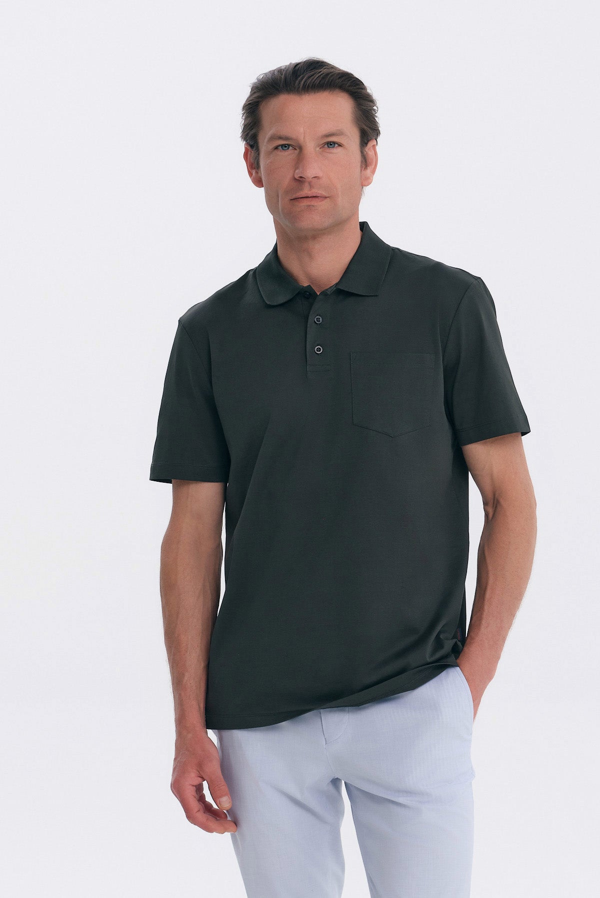 ΑΝΔΡΙΚΟ ΛΑΔΙ ΜΟΝΟΧΡΩΜΟ ΚΟΝΤΟΜΑΝΙΚΟ POLO JERSEY PORTOBELLO'S