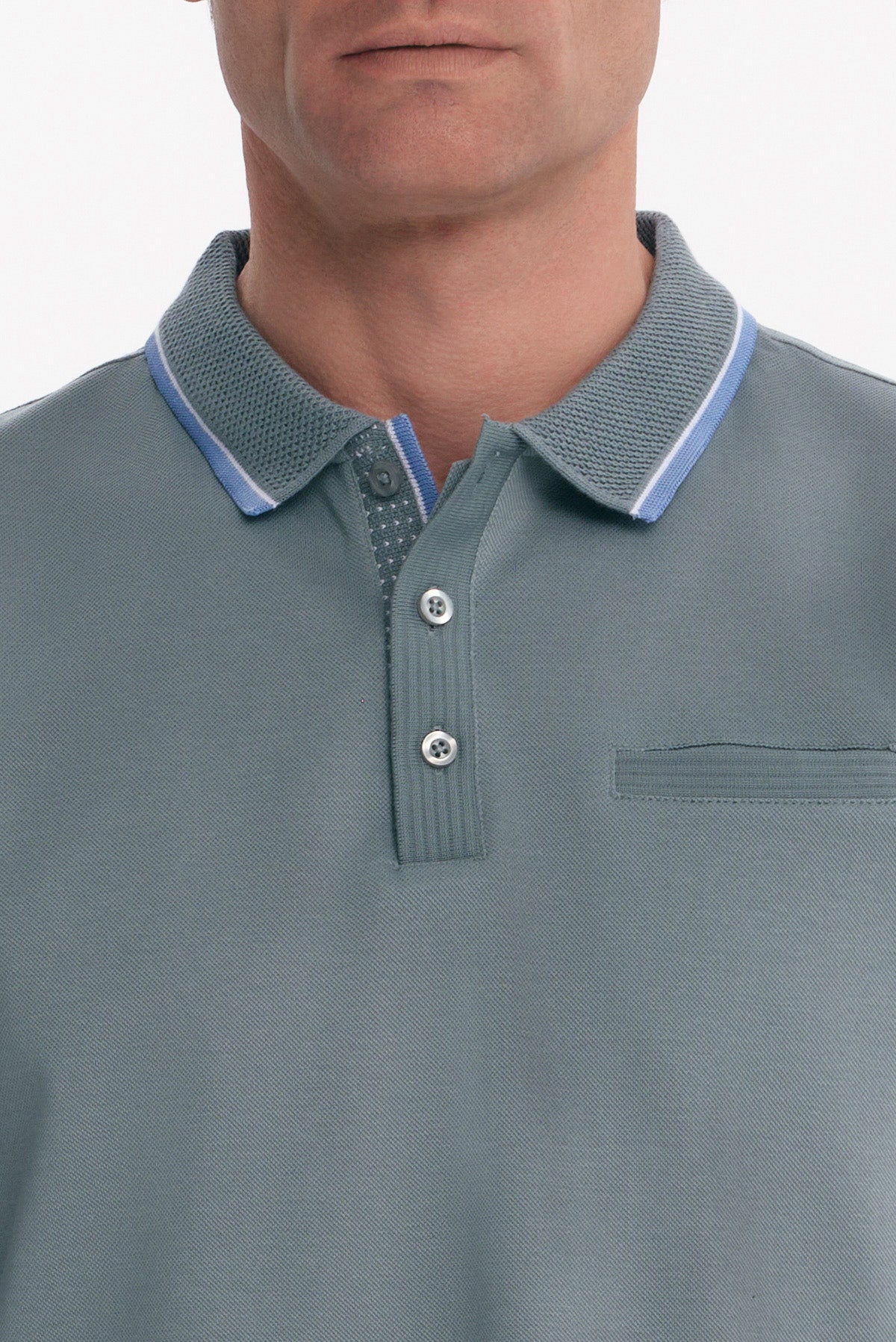 ΑΝΔΡΙΚΟ POLO MERCERISED REGULAR FIT PORTOBELLO'S ΣΕ ΧΡΩΜΑ ΜΕΝΤΑΣ ΜΕ ΛΕΠΤΟΜΕΡΕΙΕΣ