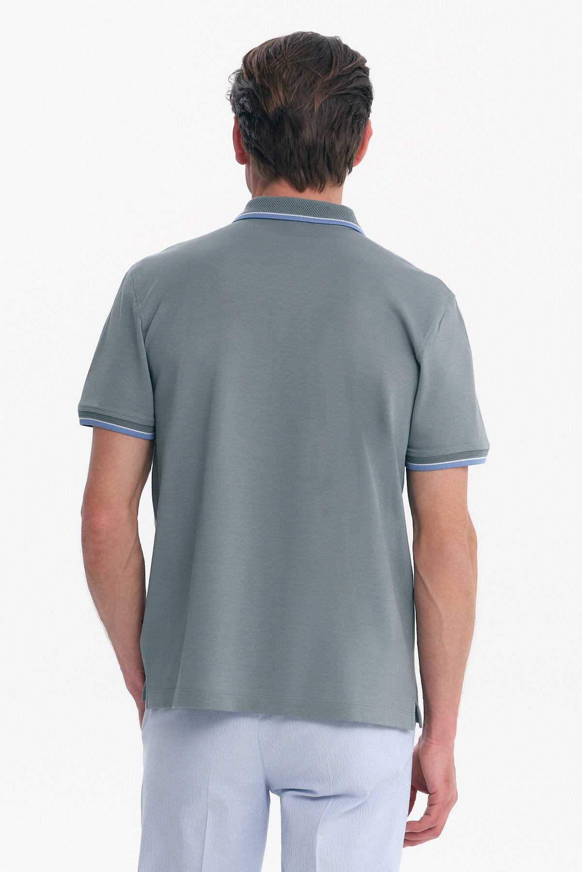 ΑΝΔΡΙΚΟ POLO MERCERISED REGULAR FIT PORTOBELLO'S ΣΕ ΧΡΩΜΑ ΜΕΝΤΑΣ ΜΕ ΛΕΠΤΟΜΕΡΕΙΕΣ