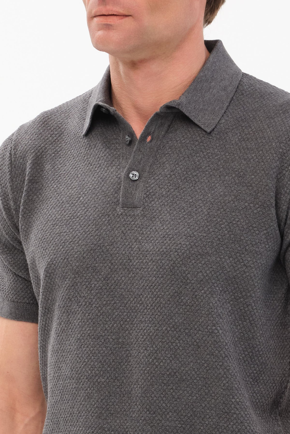 ΑΝΔΡΙΚΟ ΣΚΟΥΡΟ ΓΚΡΙ ΠΛΕΚΤΟ ΚΟΝΤΟΜΑΝΙΚΟ POLO PORTOBELLO'S REGULAR FIT