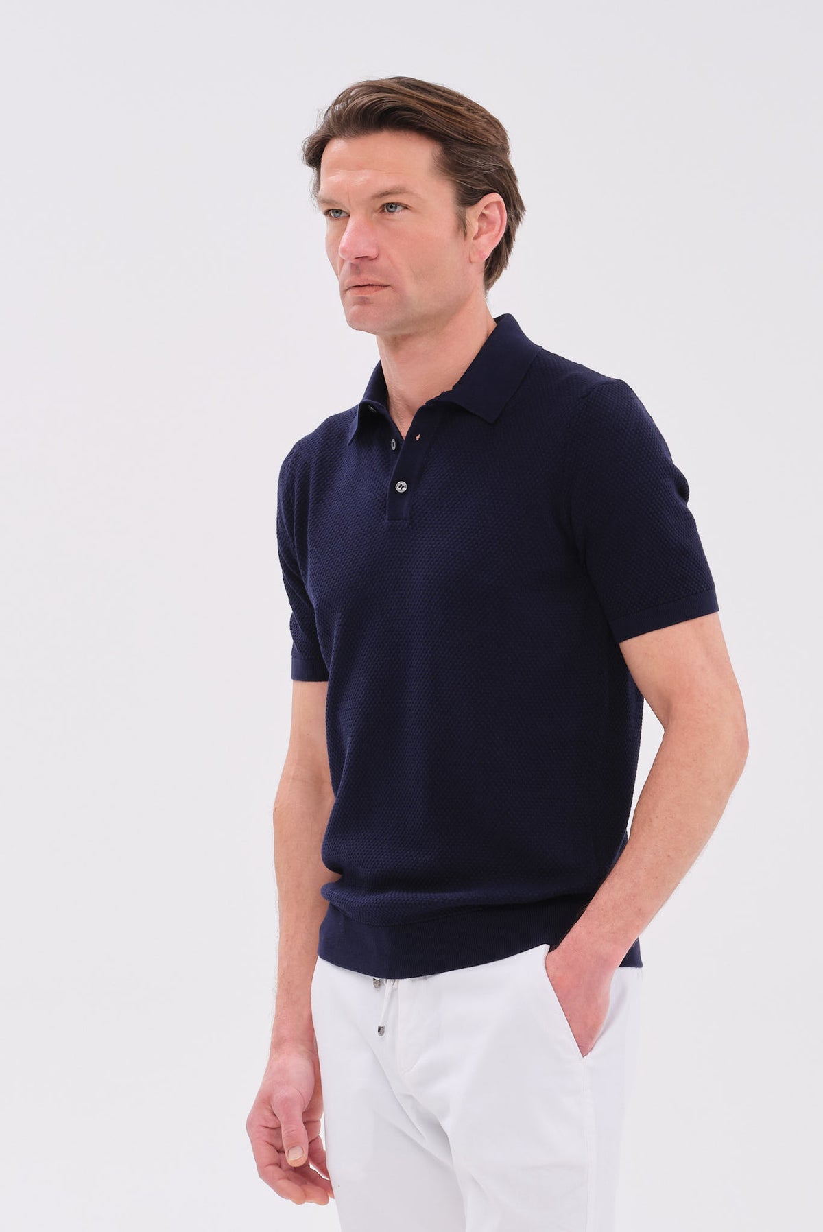 ΑΝΔΡΙΚΟ ΠΛΕΚΤΟ ΜΠΛΕ ΚΟΝΤΟΜΑΝΙΚΟ POLO PORTOBELLO'S REGULAR FIT