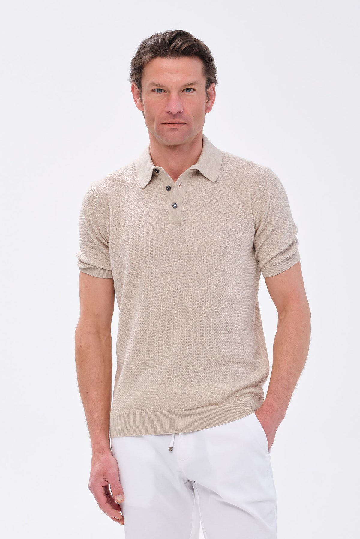 ΑΝΔΡΙΚΟ ΜΠΕΖ ΣΚΟΥΡΟ ΠΛΕΚΤΟ ΚΟΝΤΟΜΑΝΙΚΟ POLO PORTOBELLO'S REGULAR FIT