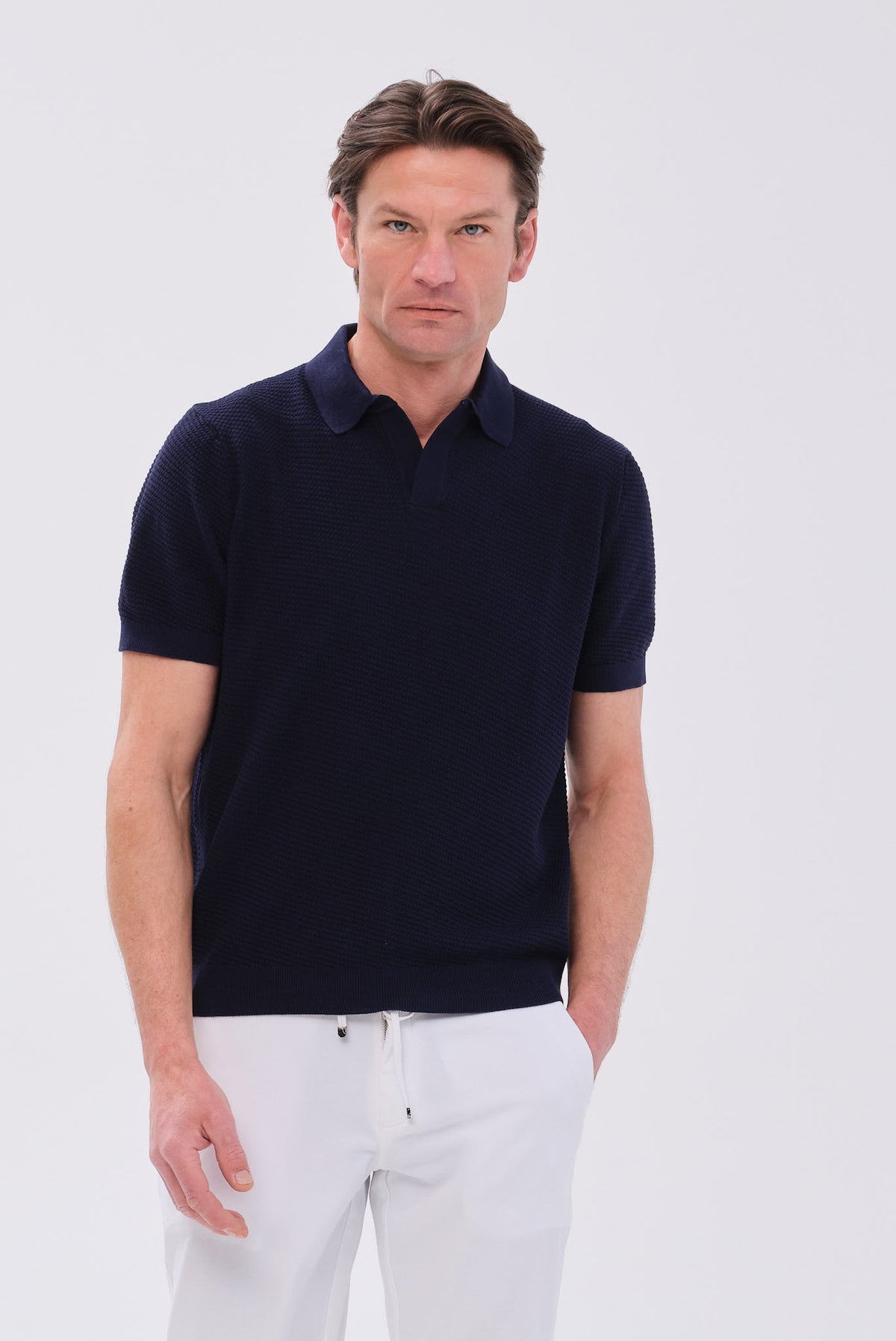 ΑΝΔΡΙΚΟ ΜΠΛΕ ΠΛΕΚΤΟ ΚΟΝΤΟΜΑΝΙΚΟ POLO PORTOBELLO'S REGULAR FIT