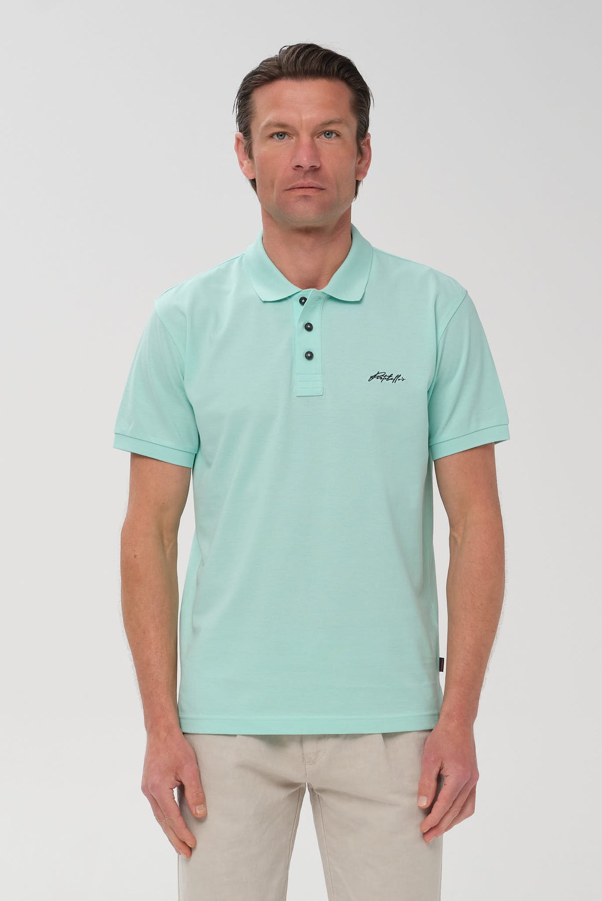 ΑΝΔΡΙΚΟ ΚΟΝΤΟΜΑΝΙΚΟ POLO PORTOBELLO'S ΣΕ ΧΡΩΜΑ ΜΕΝΤΑΣ REGULAR FIT