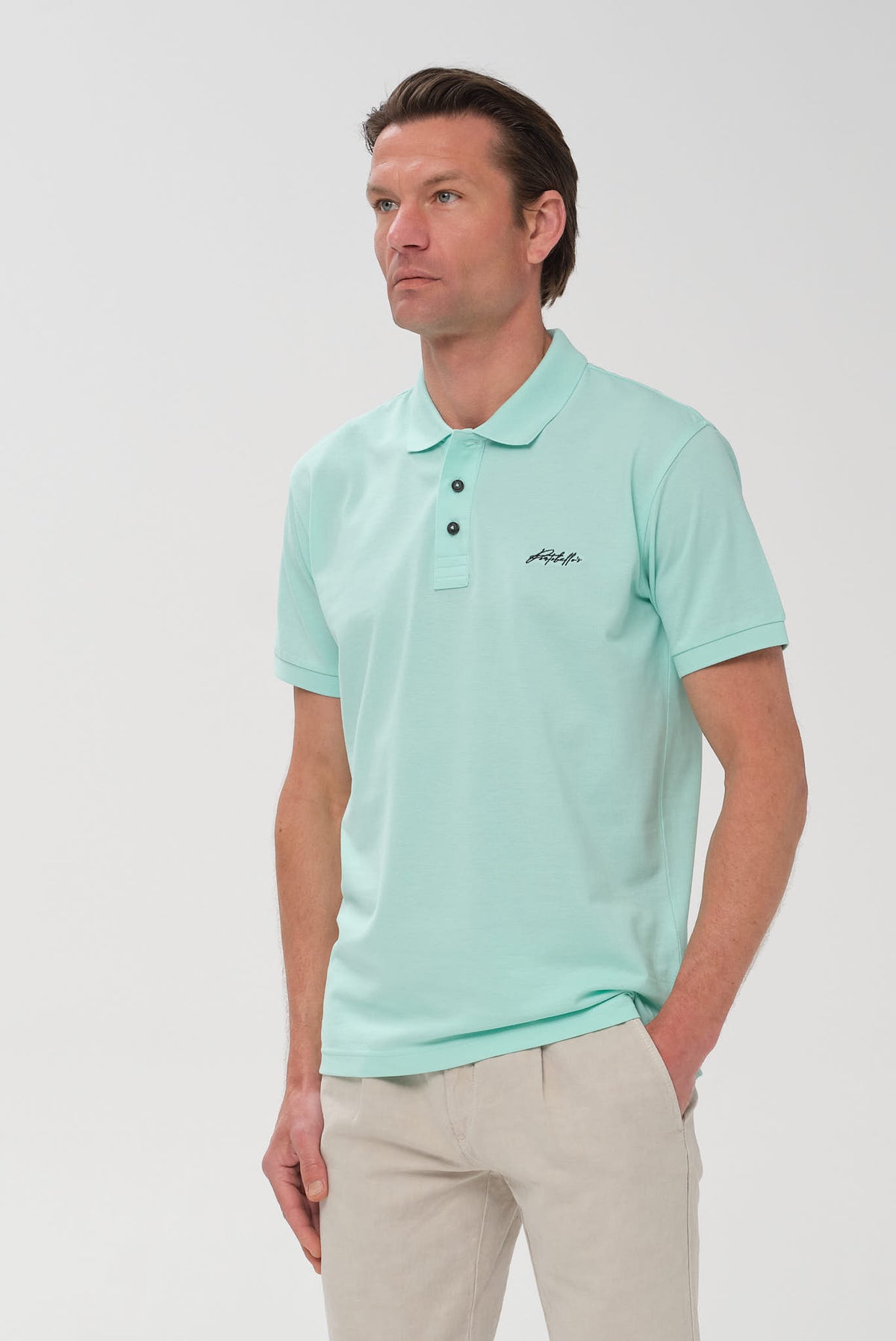 ΑΝΔΡΙΚΟ ΚΟΝΤΟΜΑΝΙΚΟ POLO PORTOBELLO'S ΣΕ ΧΡΩΜΑ ΜΕΝΤΑΣ REGULAR FIT