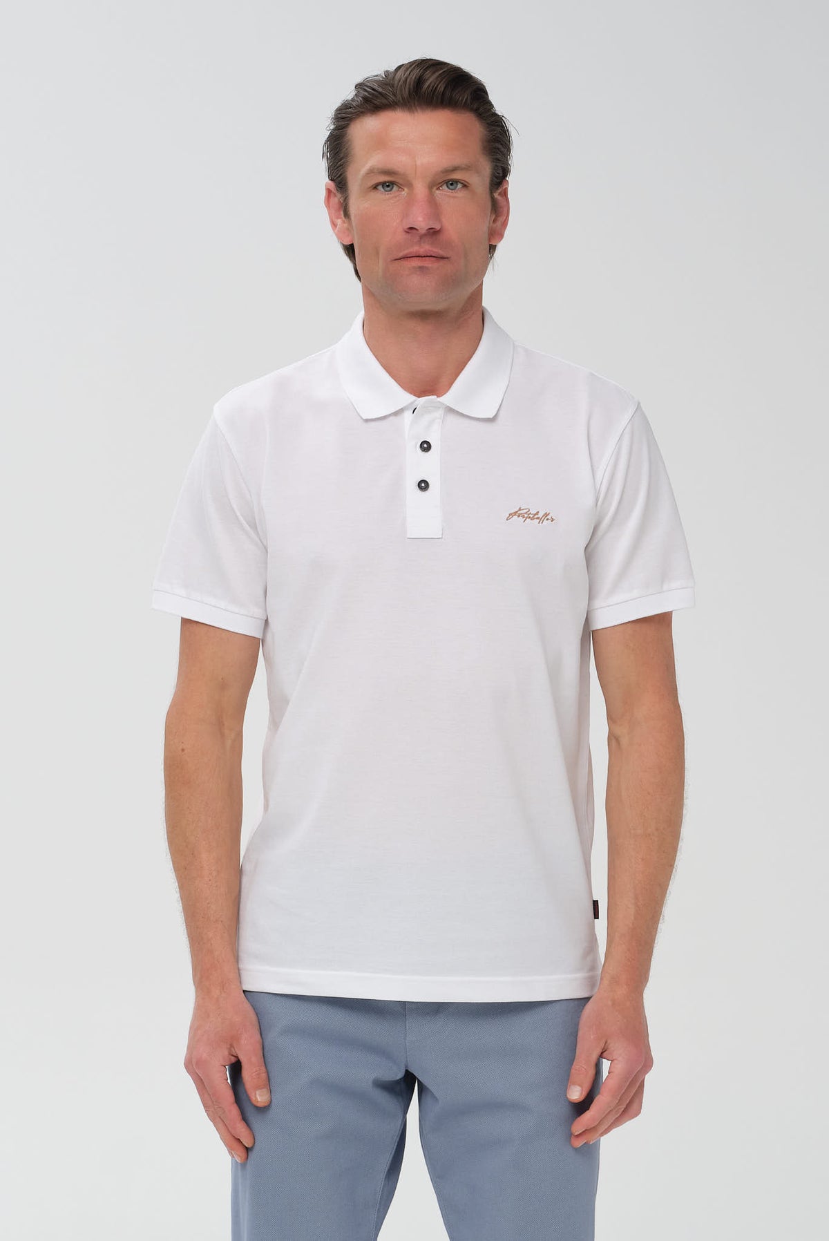 ΑΝΔΡΙΚΟ ΛΕΥΚΟ ΚΟΝΤΟΜΑΝΙΚΟ POLO PORTOBELLO'S REGULAR FIT