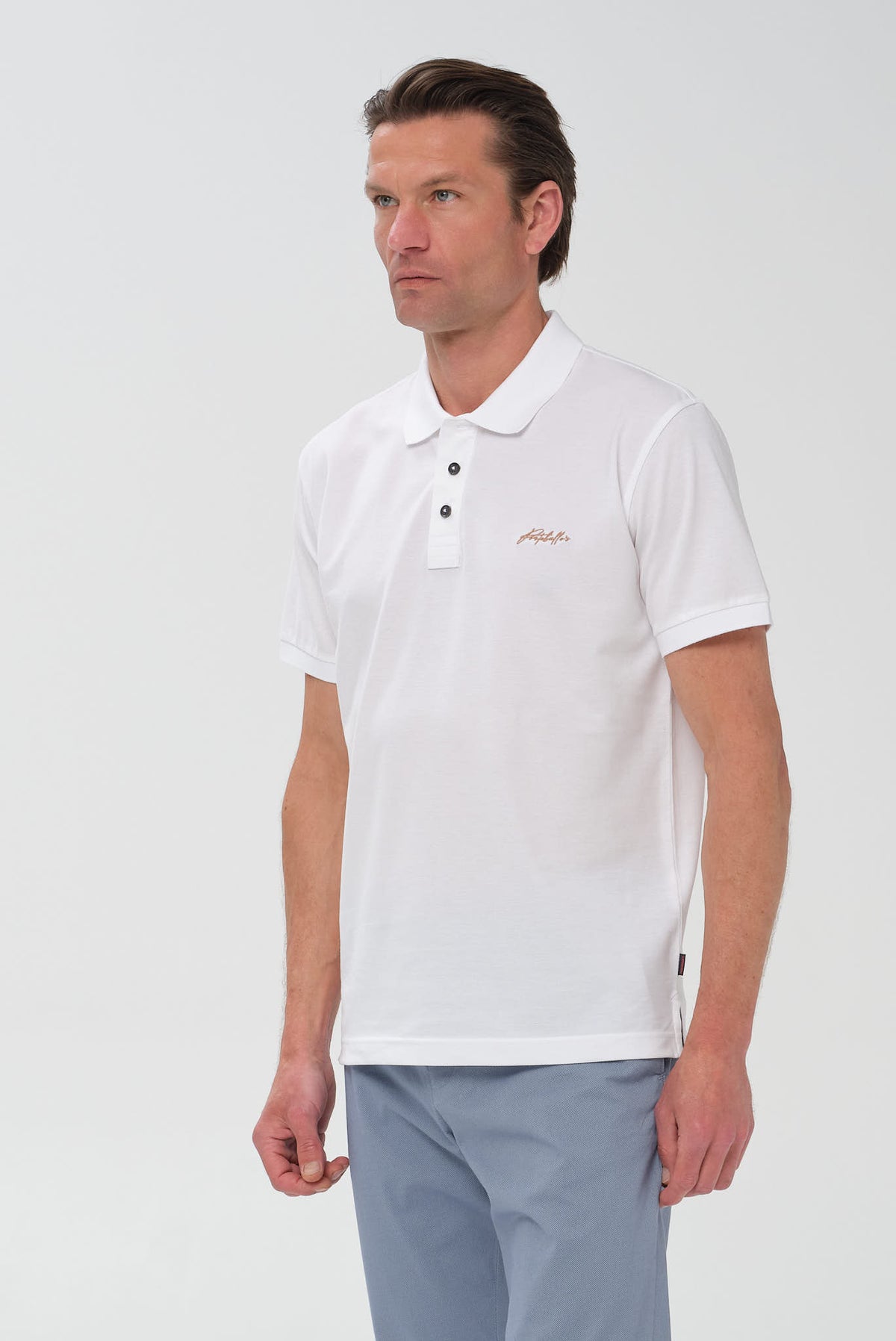 ΑΝΔΡΙΚΟ ΛΕΥΚΟ ΚΟΝΤΟΜΑΝΙΚΟ POLO PORTOBELLO'S REGULAR FIT