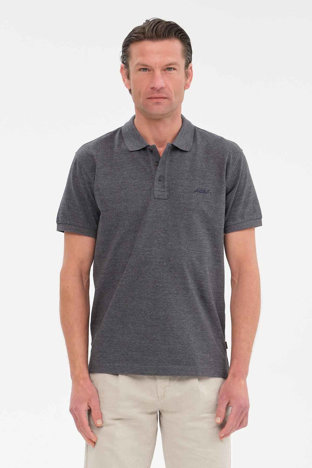 ΑΝΔΡΙΚΟ ΣΚΟΥΡΟ ΓΚΡΙ ΚΟΝΤΟΜΑΝΙΚΟ POLO PORTOBELLO'S REGULAR FIT