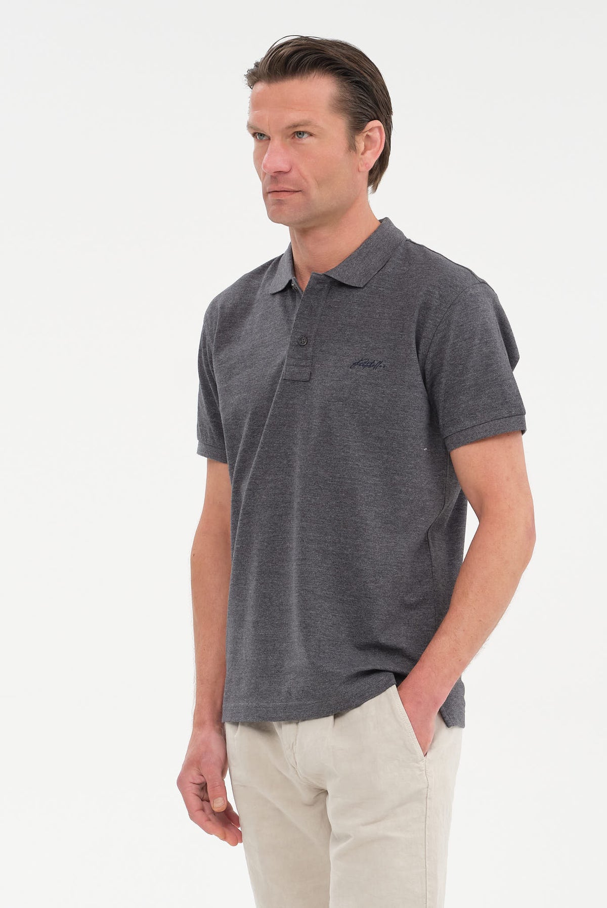 ΑΝΔΡΙΚΟ ΣΚΟΥΡΟ ΓΚΡΙ ΚΟΝΤΟΜΑΝΙΚΟ POLO PORTOBELLO'S REGULAR FIT
