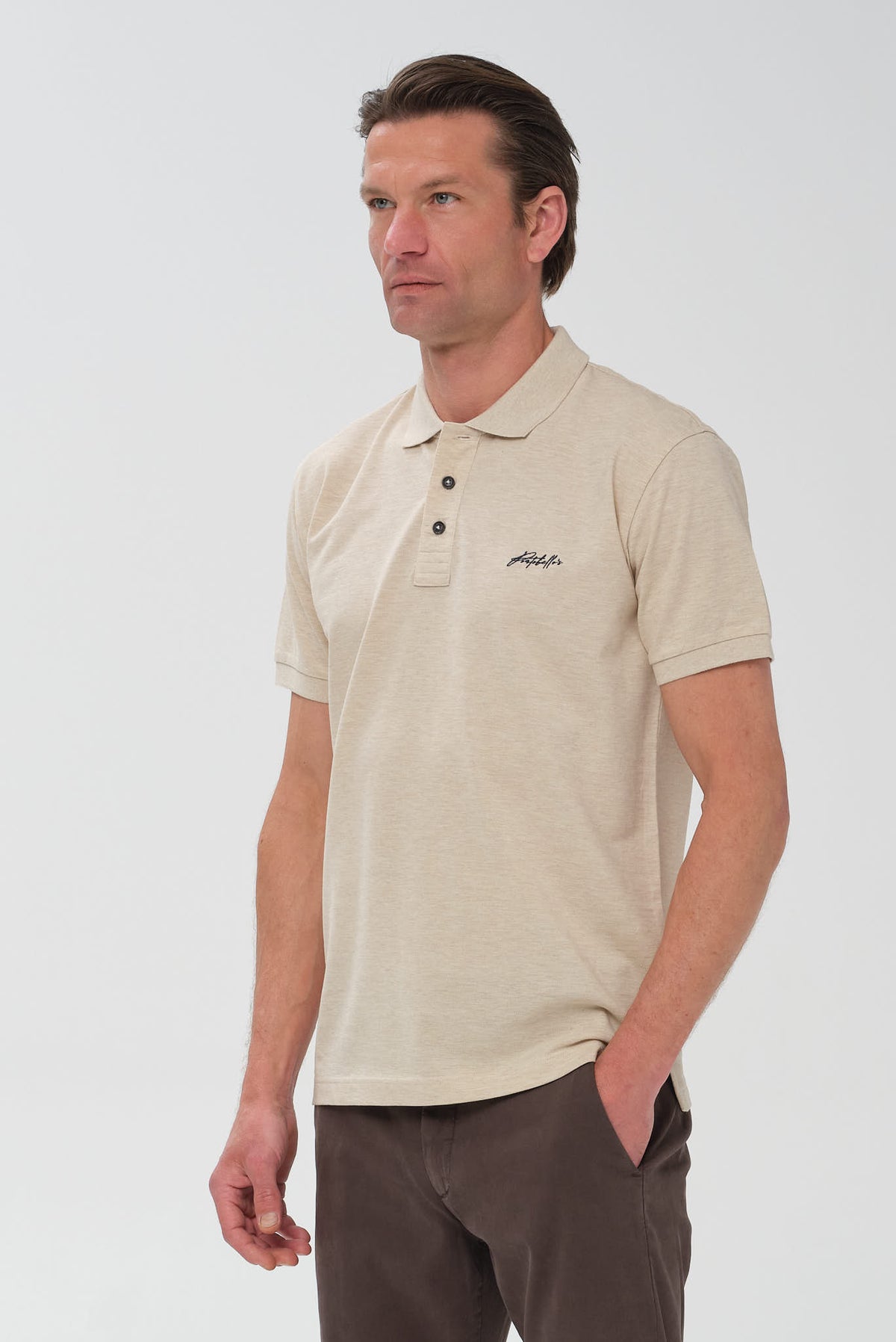 ΑΝΔΡΙΚΟ ΜΠΕΖ ΣΚΟΥΡΟ ΚΟΝΤΟΜΑΝΙΚΟ POLO PORTOBELLO'S REGULAR FIT