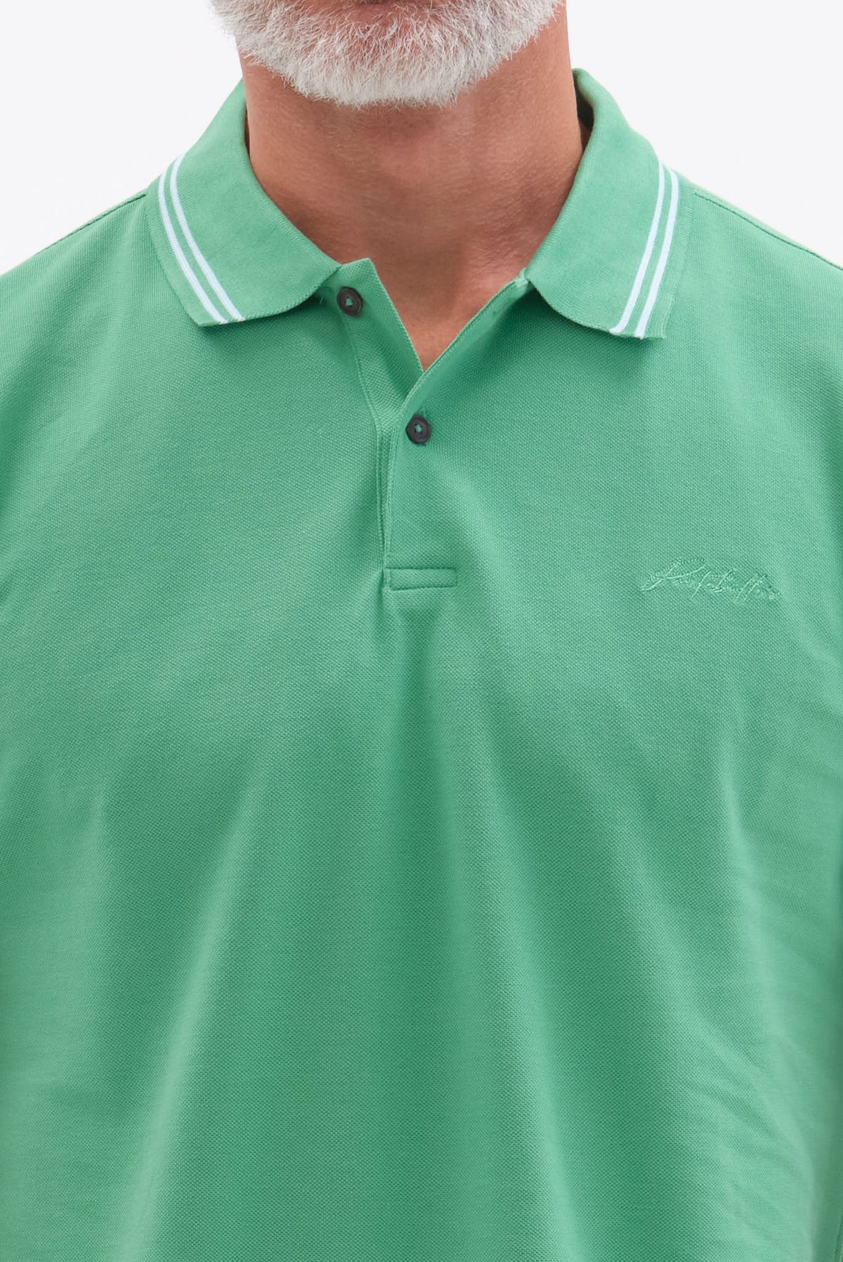 ΑΝΔΡΙΚΟ ΠΡΑΣΙΝΟ ΚΟΝΤΟΜΑΝΙΚΟ PIQUE POLO PORTOBELLO'S ΜΕ ΛΕΠΤΟΜΕΡΕΙΕΣ ΣΤΟΝ ΓΙΑΚΑ ΚΑΙ ΣΤΑ ΜΑΝΙΚΙΑ REGULAR FIT