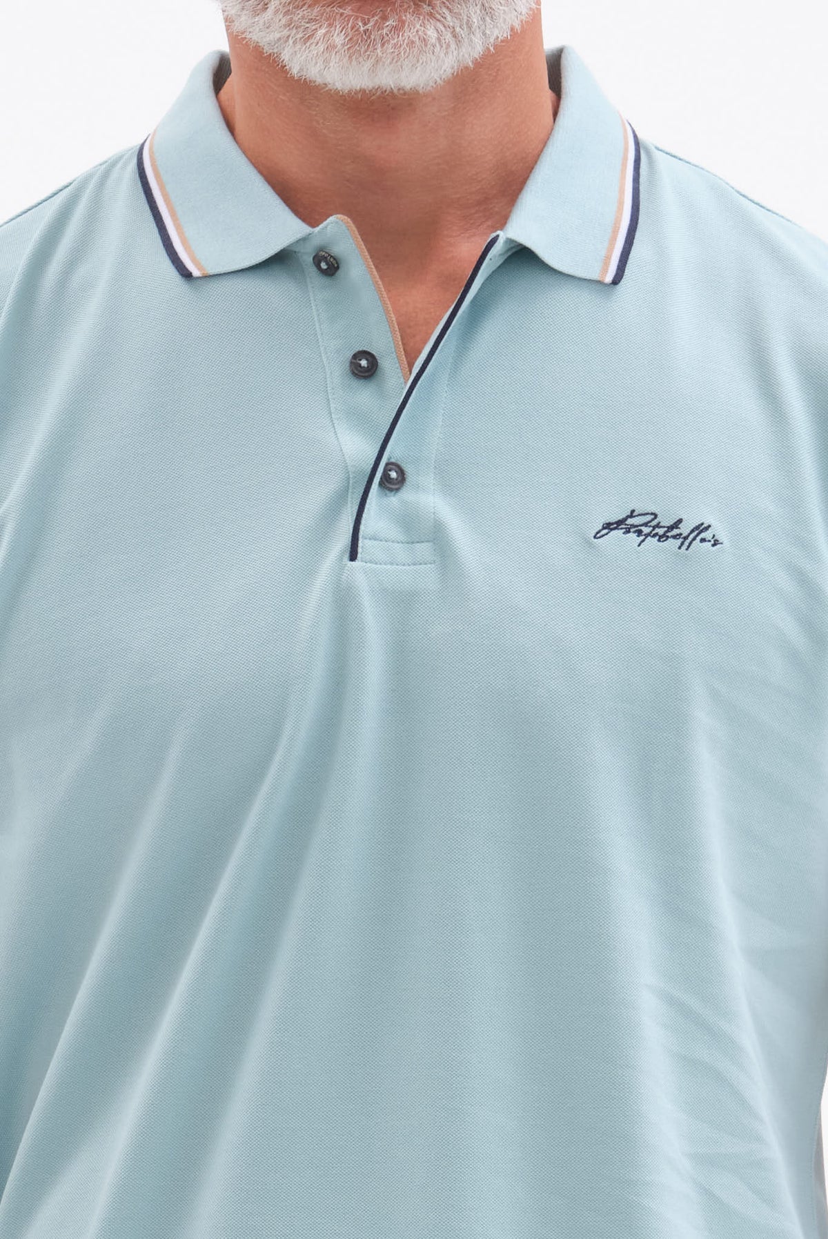 ΑΝΔΡΙΚΟ ΚΟΝΤΟΜΑΝΙΚΟ POLO ΣΕ ΧΡΩΜΑ ΜΕΝΤΑΣ PORTOBELLO'S ΜΕ BIO SILKY FINISH REGULAR FIT
