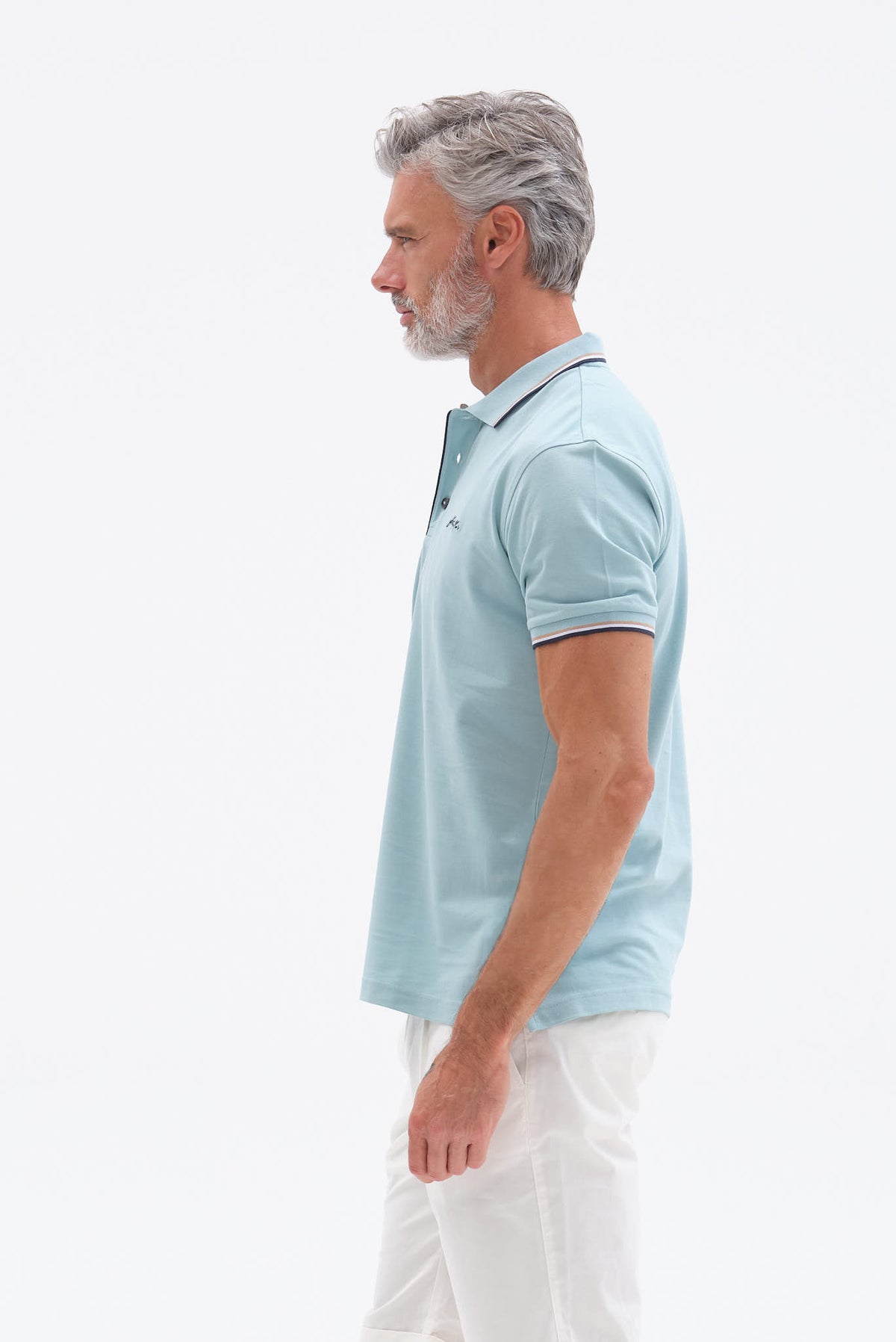 ΑΝΔΡΙΚΟ ΚΟΝΤΟΜΑΝΙΚΟ POLO ΣΕ ΧΡΩΜΑ ΜΕΝΤΑΣ PORTOBELLO'S ΜΕ BIO SILKY FINISH REGULAR FIT