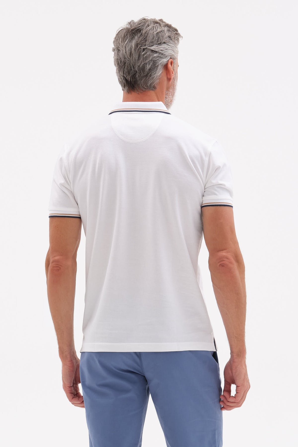 ΑΝΔΡΙΚΟ ΛΕΥΚΟ ΚΟΝΤΟΜΑΝΙΚΟ POLO PORTOBELLO'S ΜΕ BIO SILKY FINISH REGULAR FIT