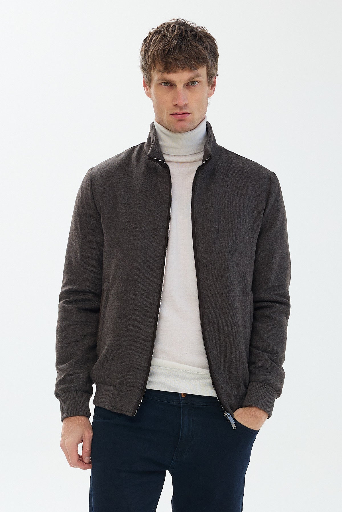 ΑΝΔΡΙΚΟ ΚΑΦΕ ΜΑΛΛΙΝΟ ΤΖΑΚΕΤ PORTOBELLO'S  REGULAR FIT