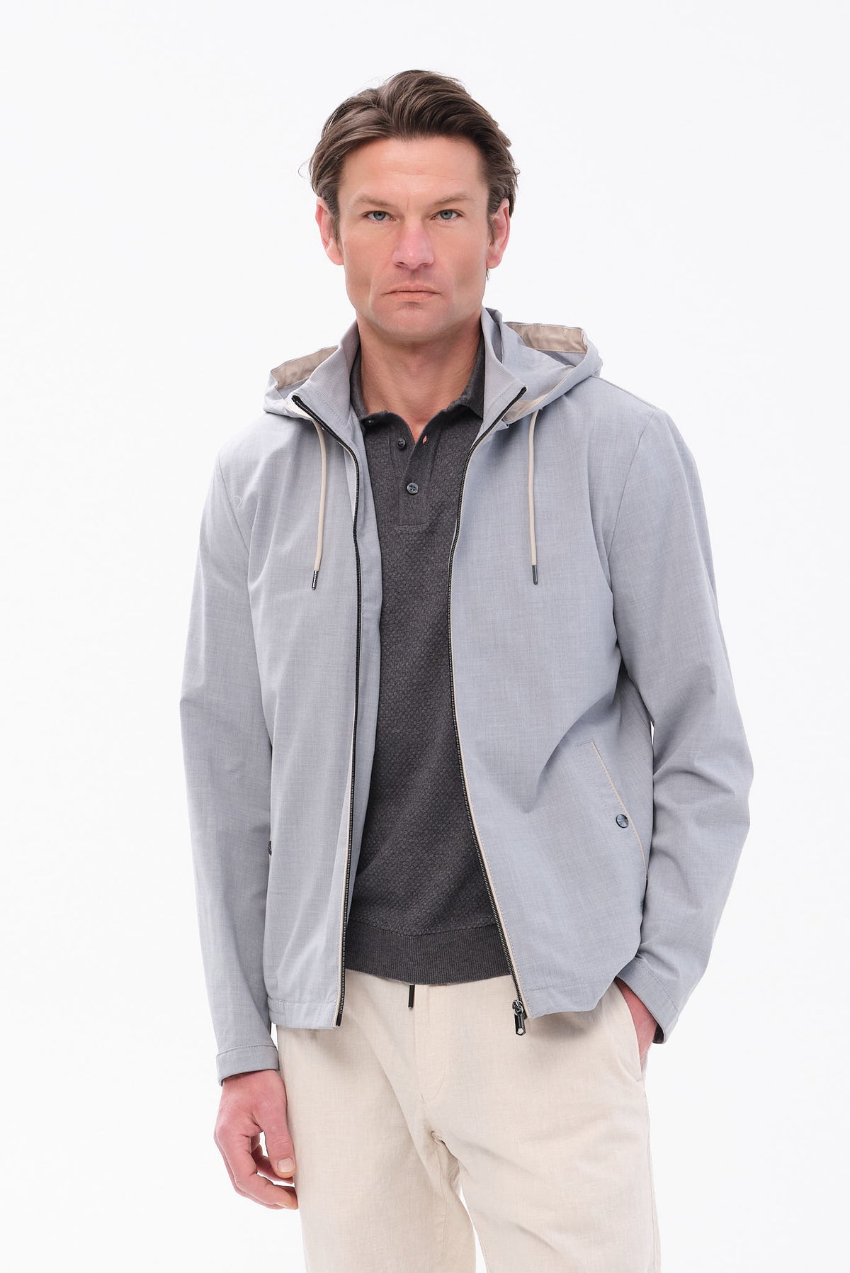 ΑΝΔΡΙΚΟ ΓΚΡΙ ΑΝΟΙΧΤΟ JACKET MILESTONE REGULAR FIT