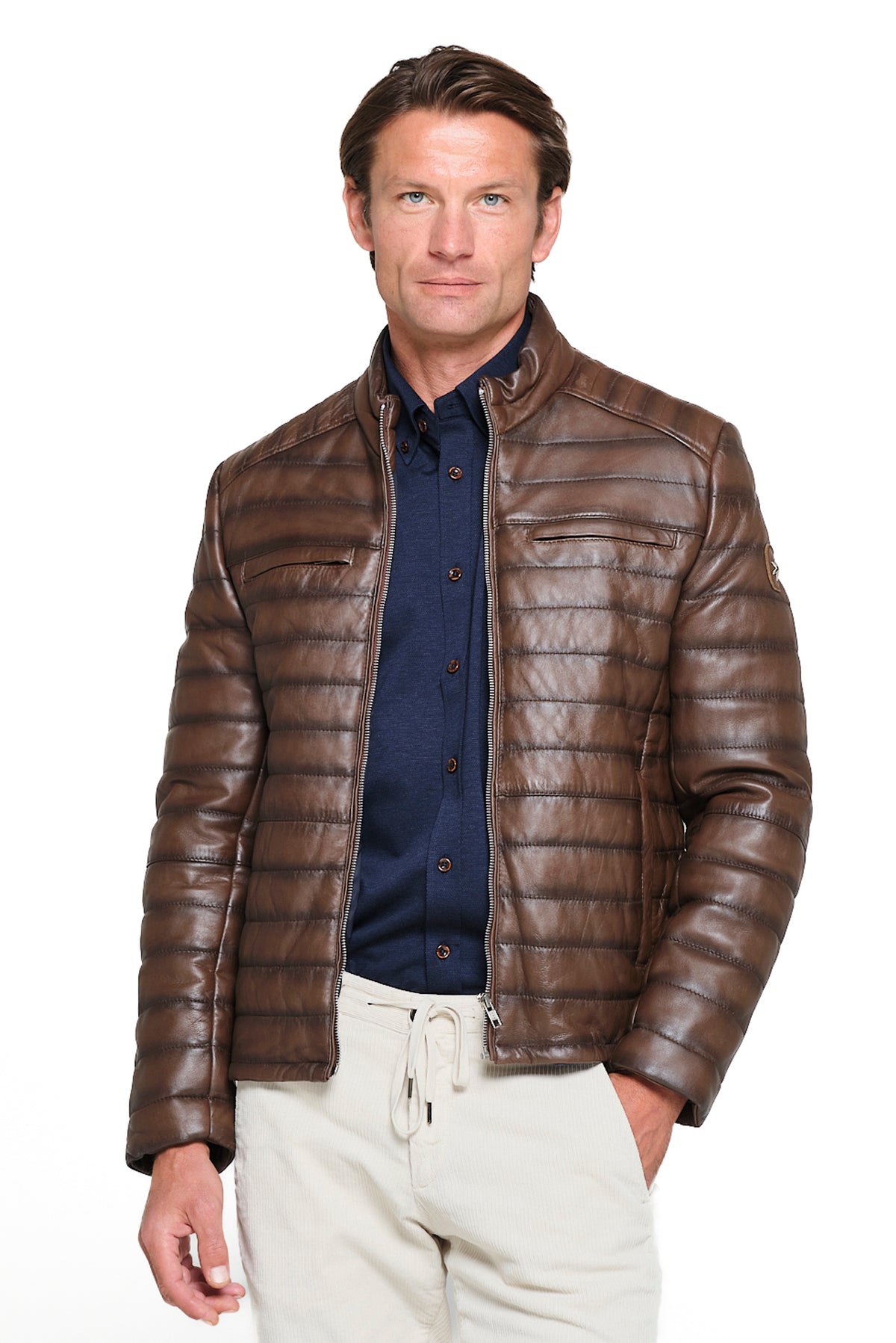 ΑΝΔΡΙΚΟ ΚΑΦΕ ΚΑΠΙΤΟΝΕ ΔΕΡΜΑΤΙΝΟ JACKET PORTOBELLO'S