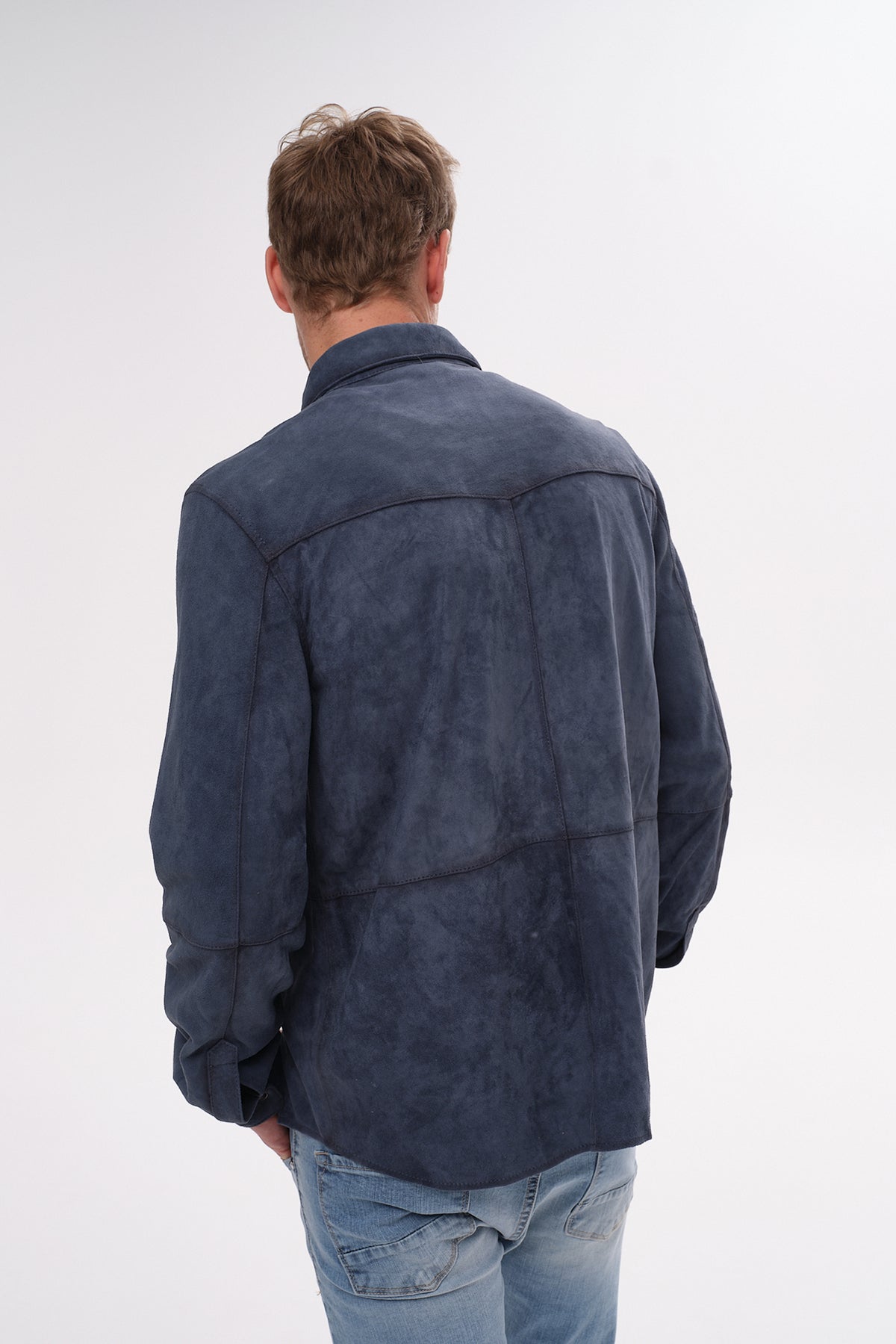 ΑΝΔΡΙΚΟ SUEDE OVERSHIRT PORTOBELLO'S ΣΕ ΜΠΛΕ RAF ΑΠΟΧΡΩΣΗ