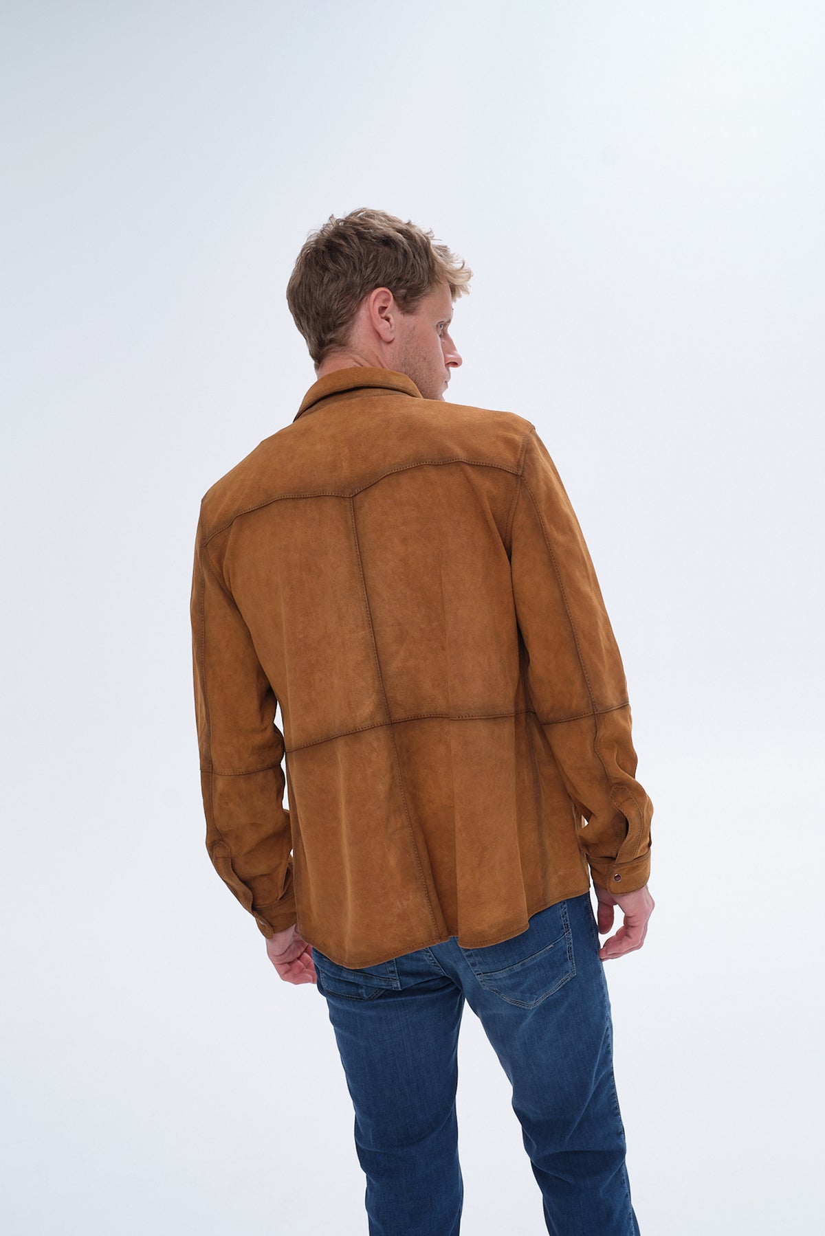 ΑΝΔΡΙΚΟ SUEDE OVERSHIRT PORTOBELLO'S ΣΕ ΤΑΜΠΑ ΑΠΟΧΡΩΣΗ