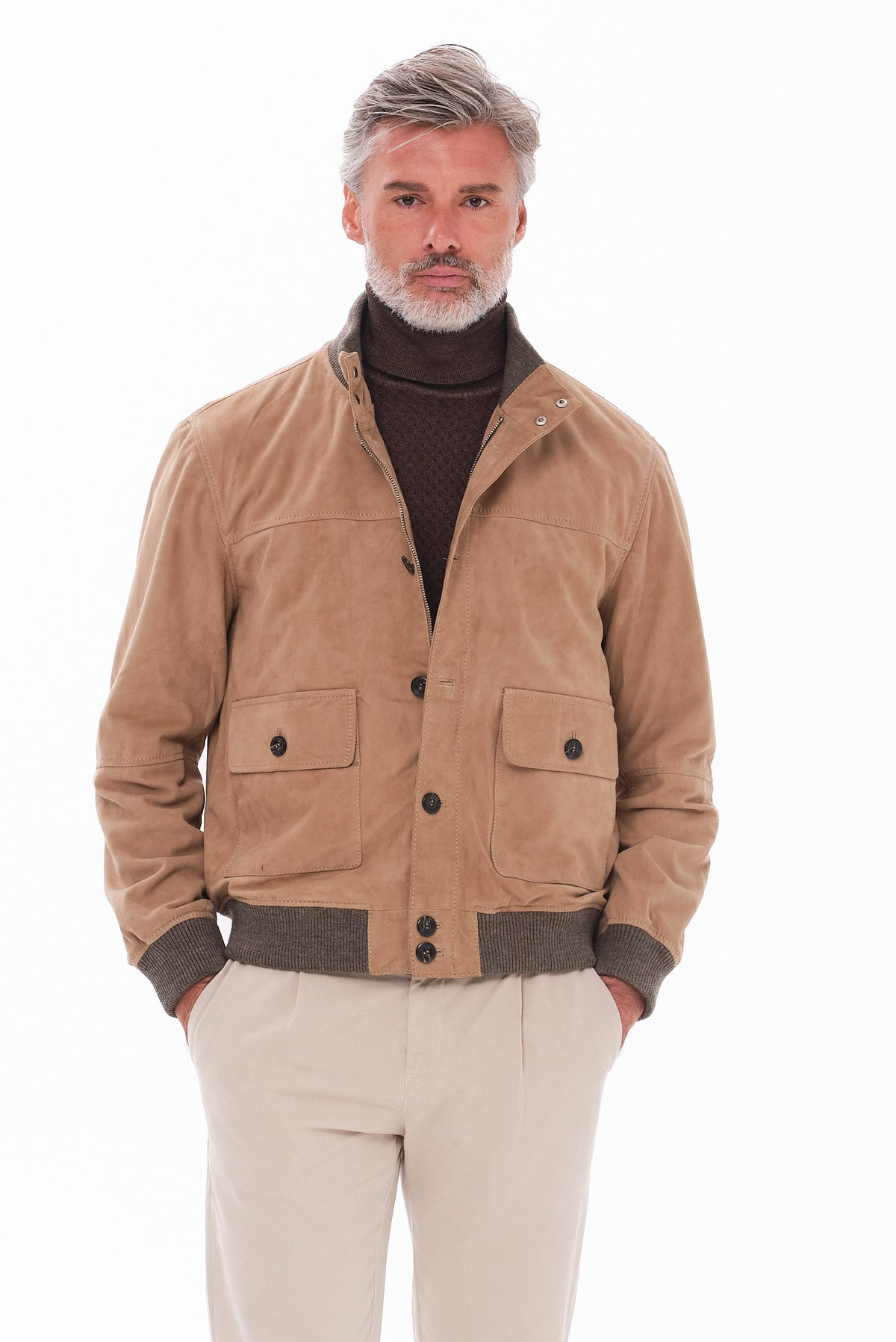 ΑΝΔΡΙΚΟ ΜΠΕΖ ΣΚΟΥΡΟ ΔΕΡΜΑΤΙΝΟ SUEDE ΤΖΑΚΕΤ PORTOBELLO'S REGULAR FIT
