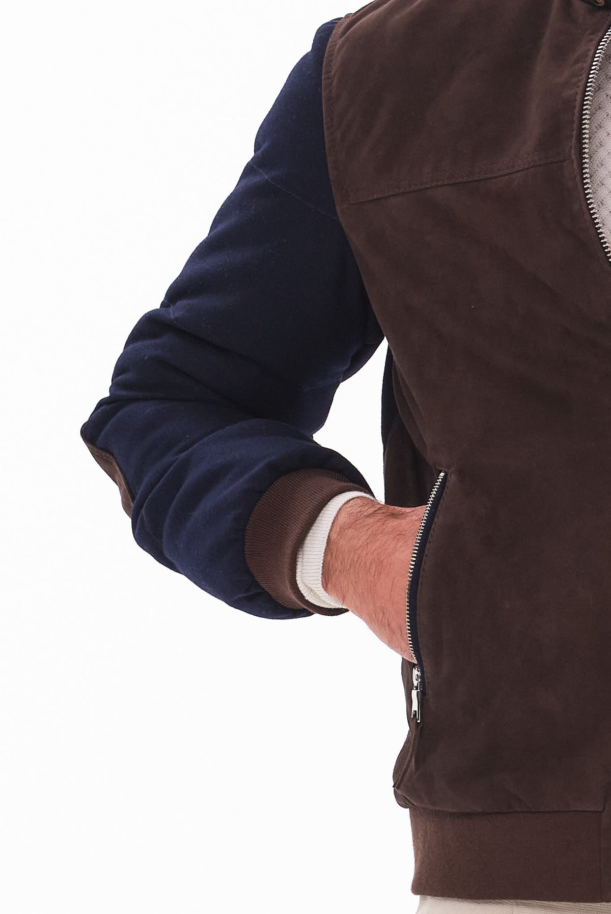 ΑΝΔΡΙΚΟ ΚΑΦΕ ΜΠΛΕ ΔΕΡΜΑΤΙΝΟ SUEDE ΤΖΑΚΕΤ PORTOBELLO'S REGULAR FIT