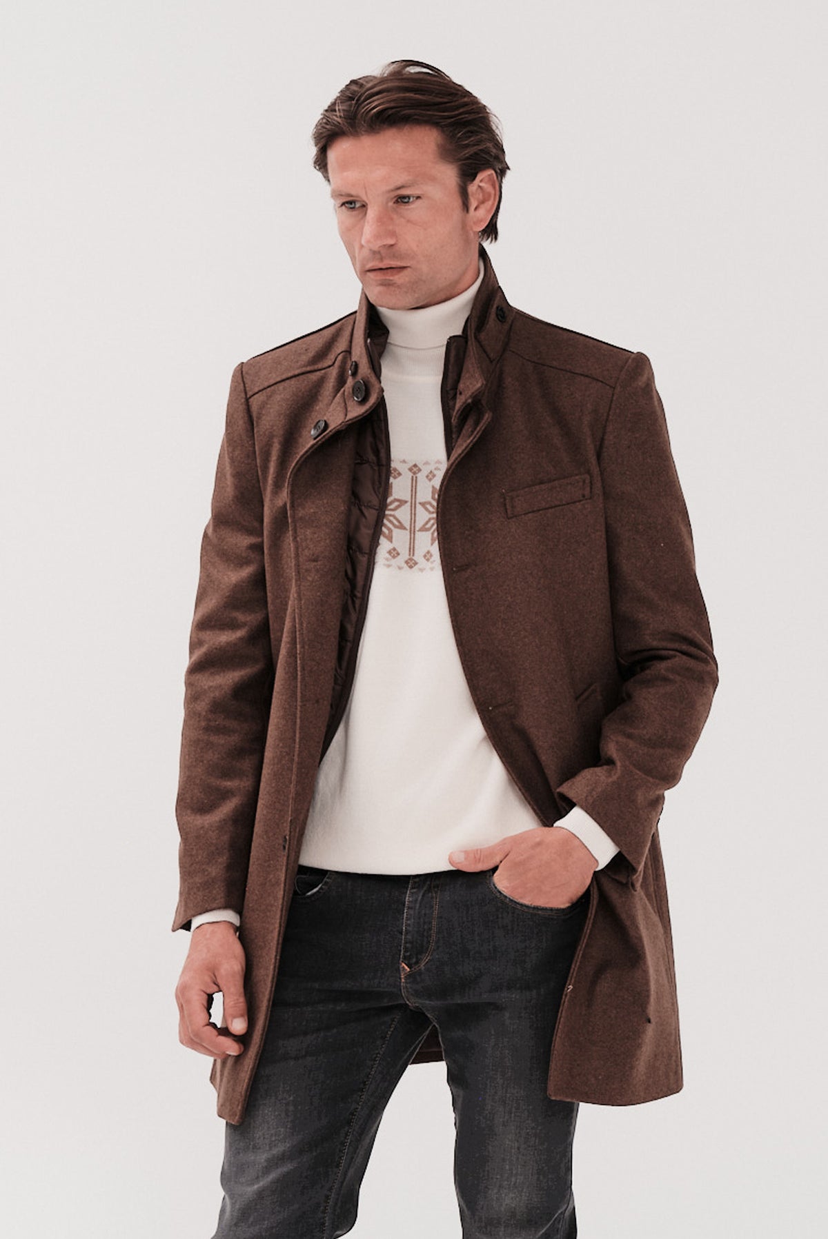 ΑΝΔΡΙΚΟ ΜΠΕΖ ΚΑΦΕ ΠΑΛΤΟ PORTOBELLO'S REGULAR FIT