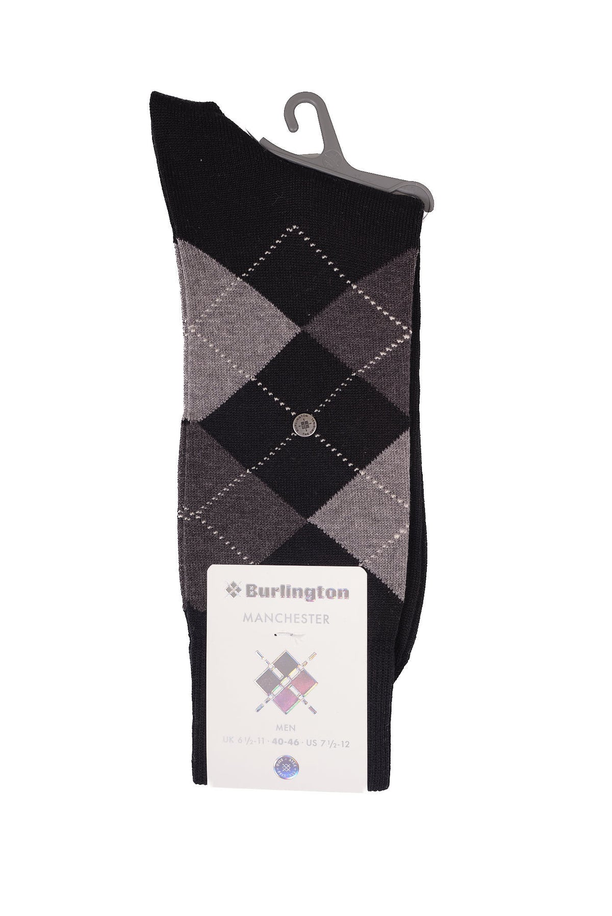 ΑΝΔΡΙΚΕΣ ΚΑΛΤΣΕΣ ΣΕ ΜΑΥΡΟ ΓΚΡΙ ΧΡΩΜΑ BURLINGTON ARGYLE