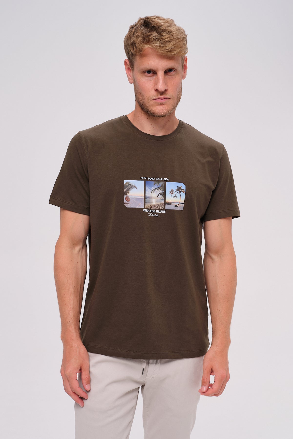 ΑΝΔΡΙΚΟ T-SHIRT PORTOBELLO'S ΛΑΔΙ ΜΕ ΣΤΑΜΠΑ