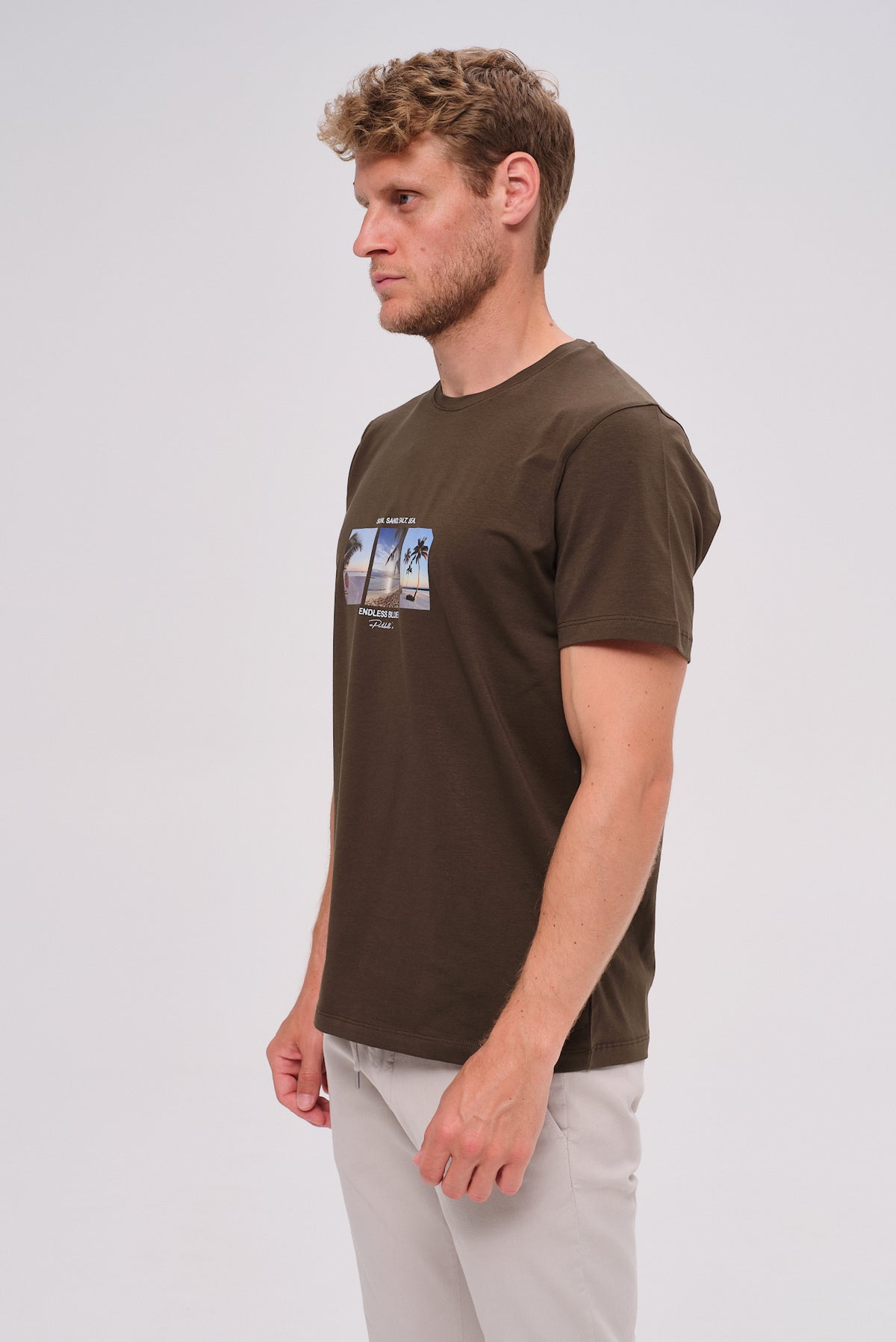 ΑΝΔΡΙΚΟ T-SHIRT PORTOBELLO'S ΛΑΔΙ ΜΕ ΣΤΑΜΠΑ