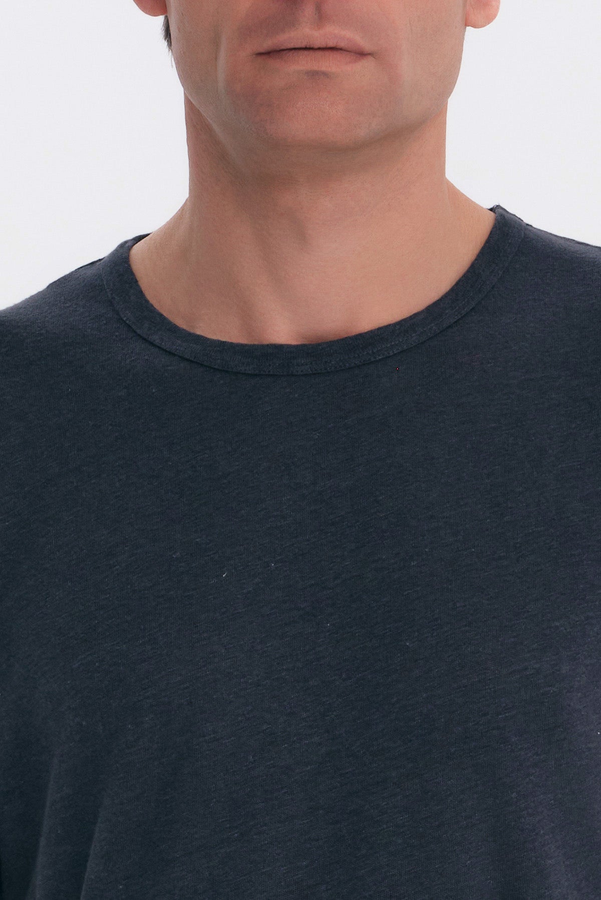 ΑΝΔΡΙΚΟ ΚΟΝΤΟΜΑΝΙΚΟ T-SHIRT ΛΙΝΟ REGULAR FIT PORTOBELLO'S ΣΤΟ ΧΡΩΜΑ ΤΟΥ ΓΡΑΦΙΤΗ