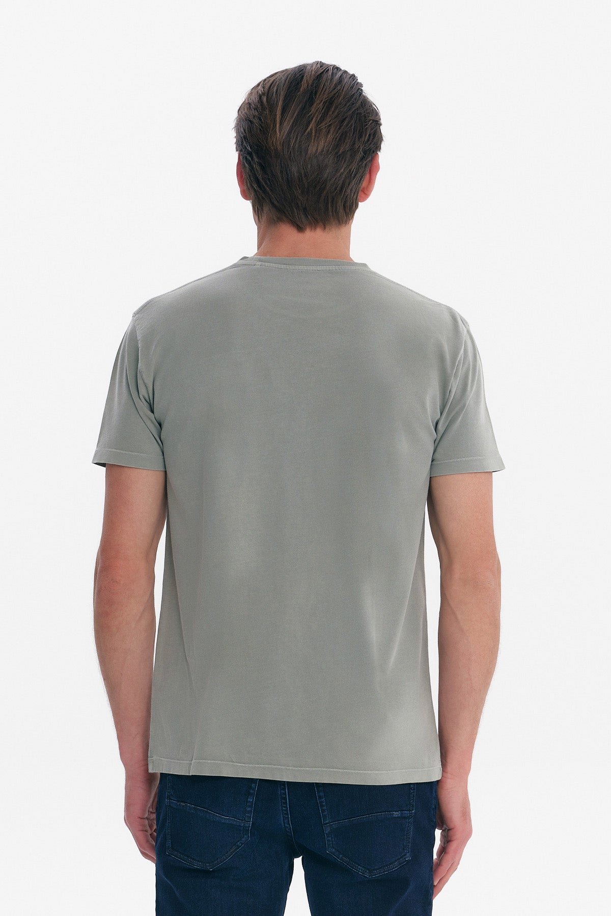 ΑΝΔΡΙΚΟ ΛΑΔΙ ΑΝΟΙΚΤΟ ΚΟΝΤΟΜΑΝΙΚΟ T-SHIRT ΜΕ ΣΤΑΜΠΑ ΣΤΟ ΣΤΗΘΟΣ PORTOBELLO'S