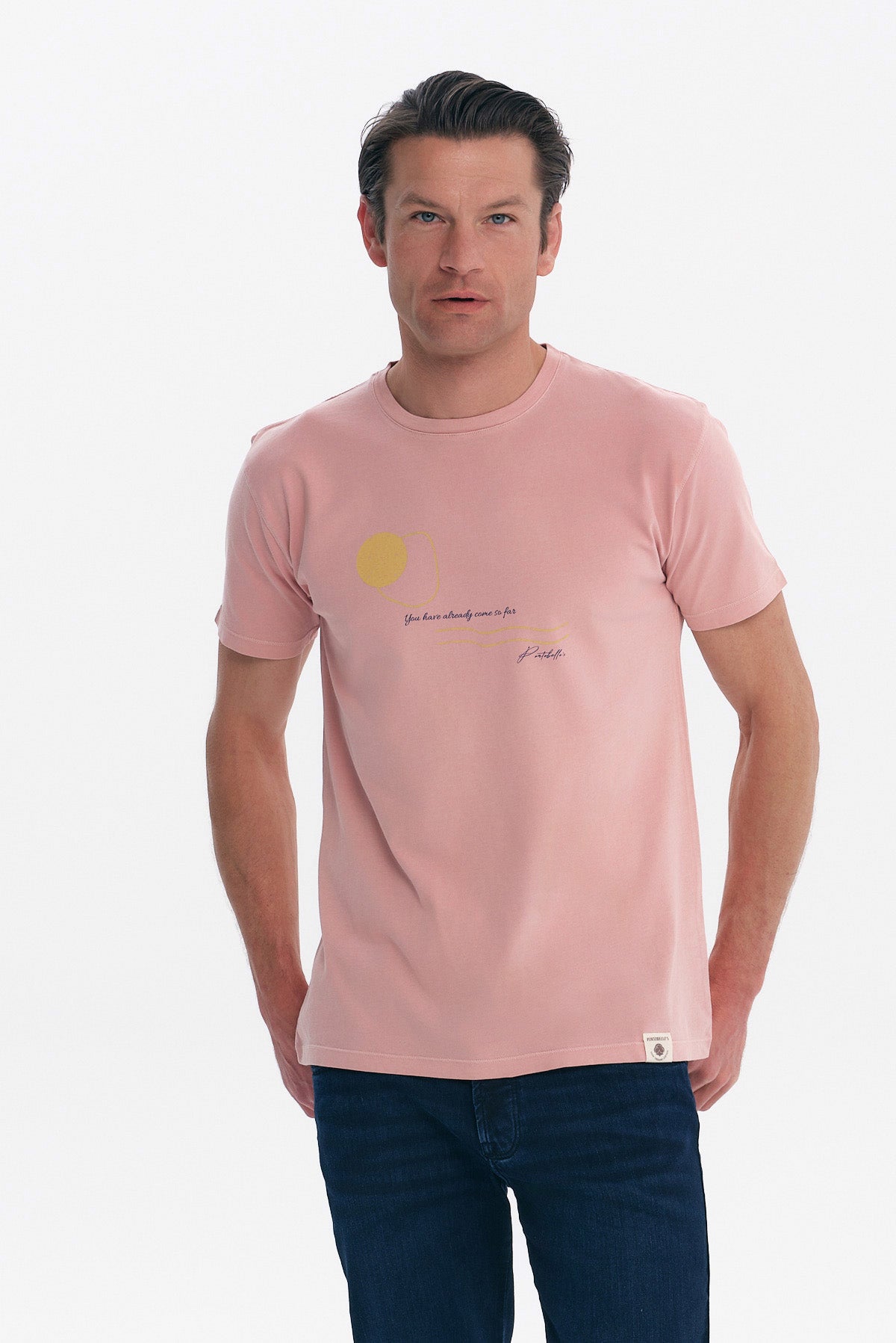 ΑΝΔΡΙΚΟ ΣΟΜΟΝ ΚΟΝΤΟΜΑΝΙΚΟ T-SHIRT ΜΕ ΣΤΑΜΠΑ ΣΤΟ ΣΤΗΘΟΣ PORTOBELLO'S