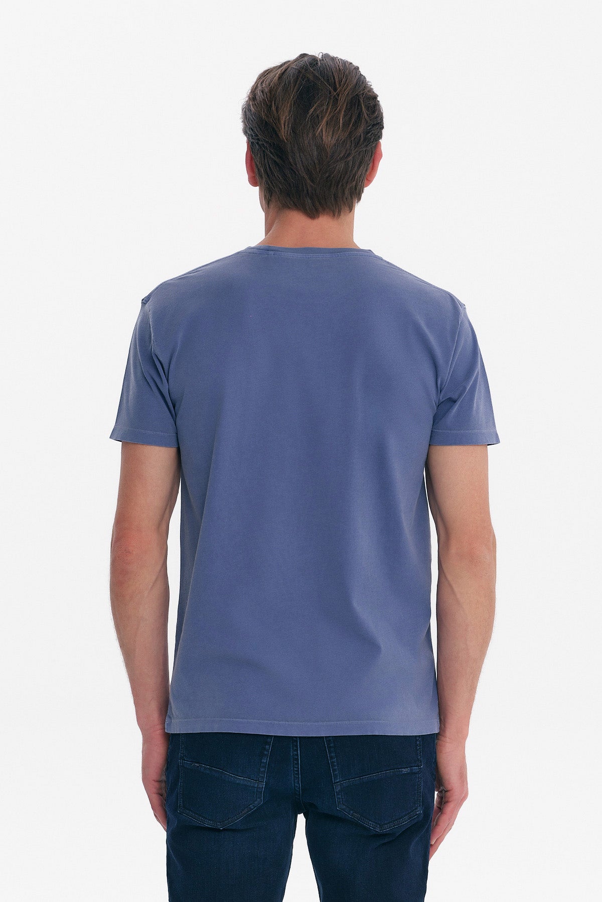 ΑΝΔΡΙΚΟ INDIGO ΚΟΝΤΟΜΑΝΙΚΟ T-SHIRT PORTOBELLO'S ΜΕ ΤΣΕΠΗ ΣΤΟ ΣΤΗΘΟΣ