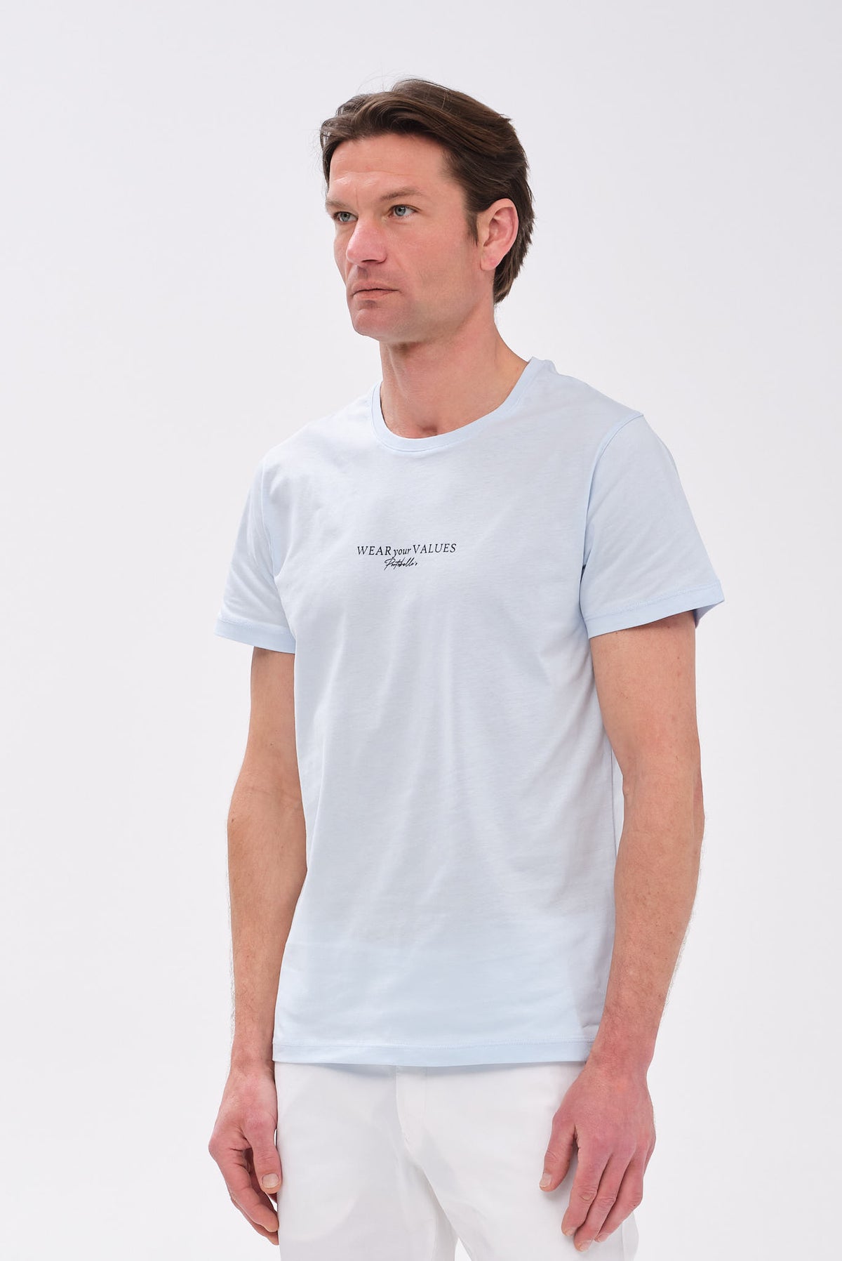 PORTOBELLO'S SIGNATURE ΣΙΕΛ T-SHIRT "WEAR YOUR VALUES" EDITION