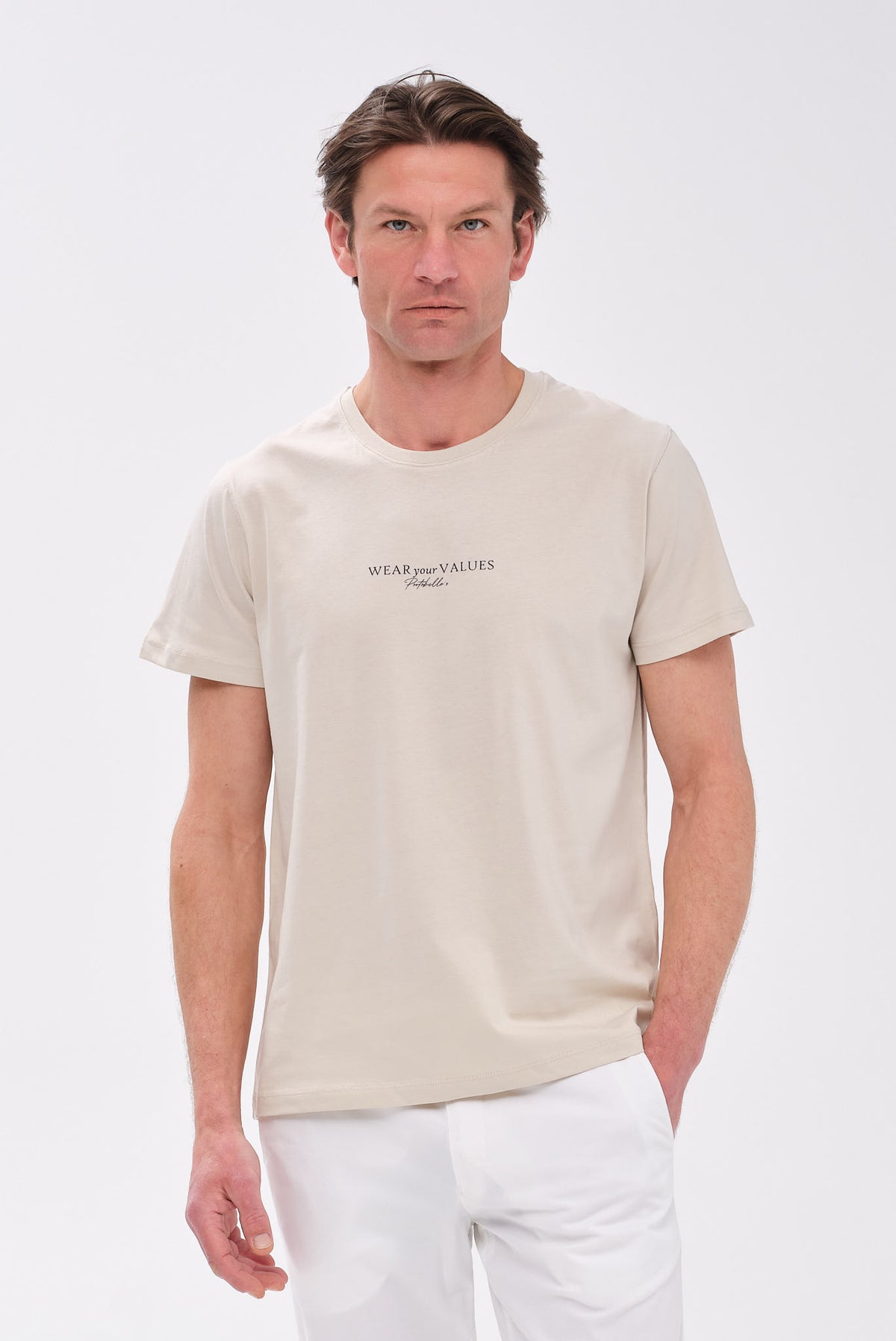 PORTOBELLO'S SIGNATURE ΜΠΕΖ ΣΚΟΥΡΟ T-SHIRT "WEAR YOUR VALUES" EDITION