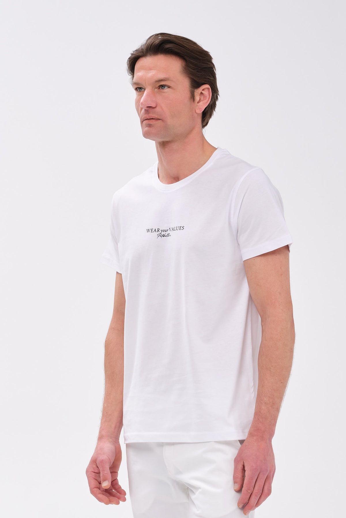 PORTOBELLO'S SIGNATURE ΛΕΥΚΟ T-SHIRT "WEAR YOUR VALUES" EDITION