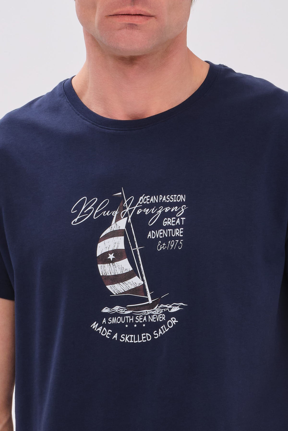 PORTOBELLO'S NAVY NAUTICAL T-SHIRT "BLUE HORIZONS" EDITION