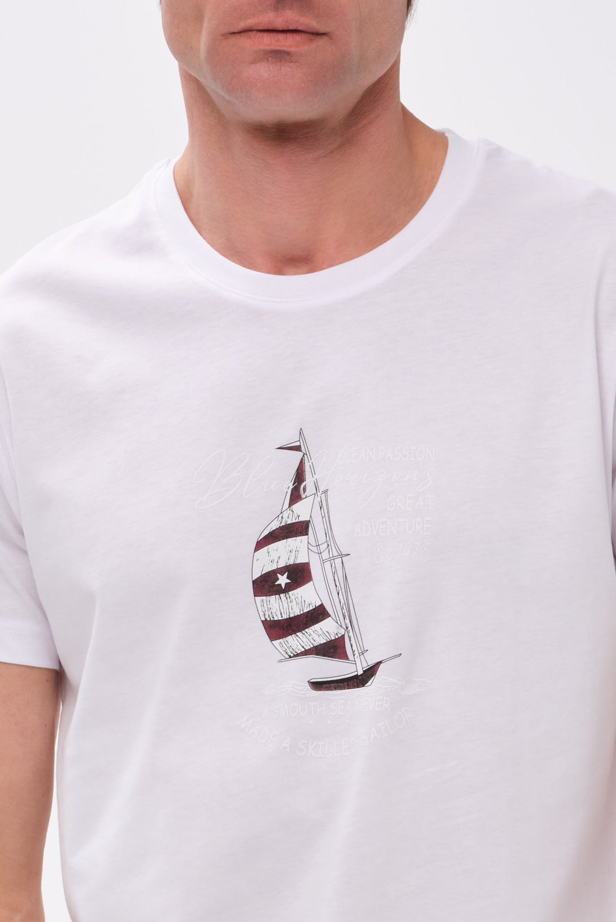 PORTOBELLO'S ΛΕΥΚΟ NAUTICAL T-SHIRT "BLUE HORIZONS" EDITION