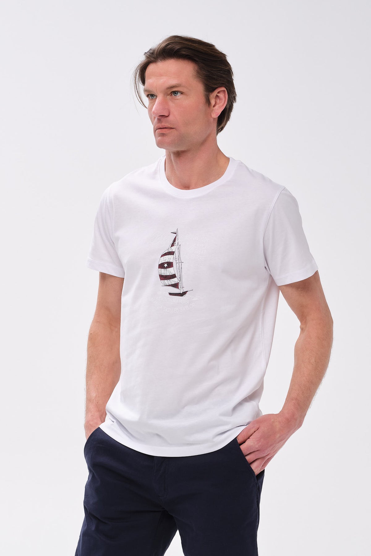 PORTOBELLO'S ΛΕΥΚΟ NAUTICAL T-SHIRT "BLUE HORIZONS" EDITION