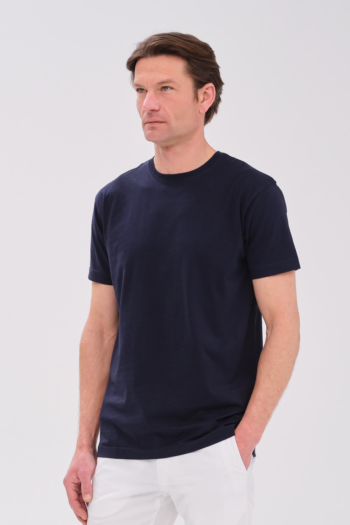 PORTOBELLO'S NAVY PIMA COTTON T-SHIRT - PREMIUM ESSENTIAL EDITION