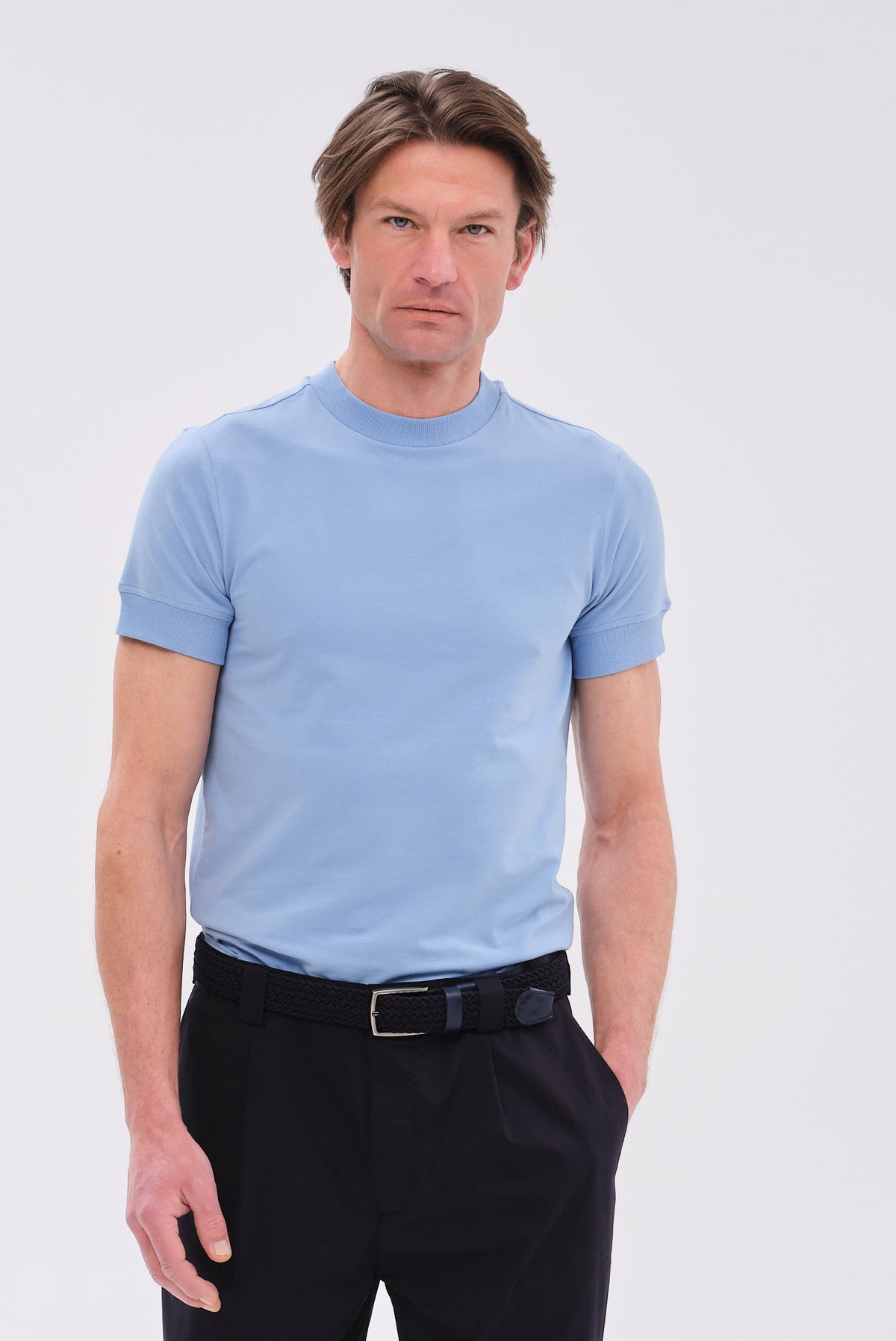 ΑΝΔΡΙΚΟ ΣΙΕΛ ΜΟΝΟΧΡΩΜΟ ΚΟΝΤΟΜΑΝΙΚΟ T-SHIRT JOOP REGULAR FIT