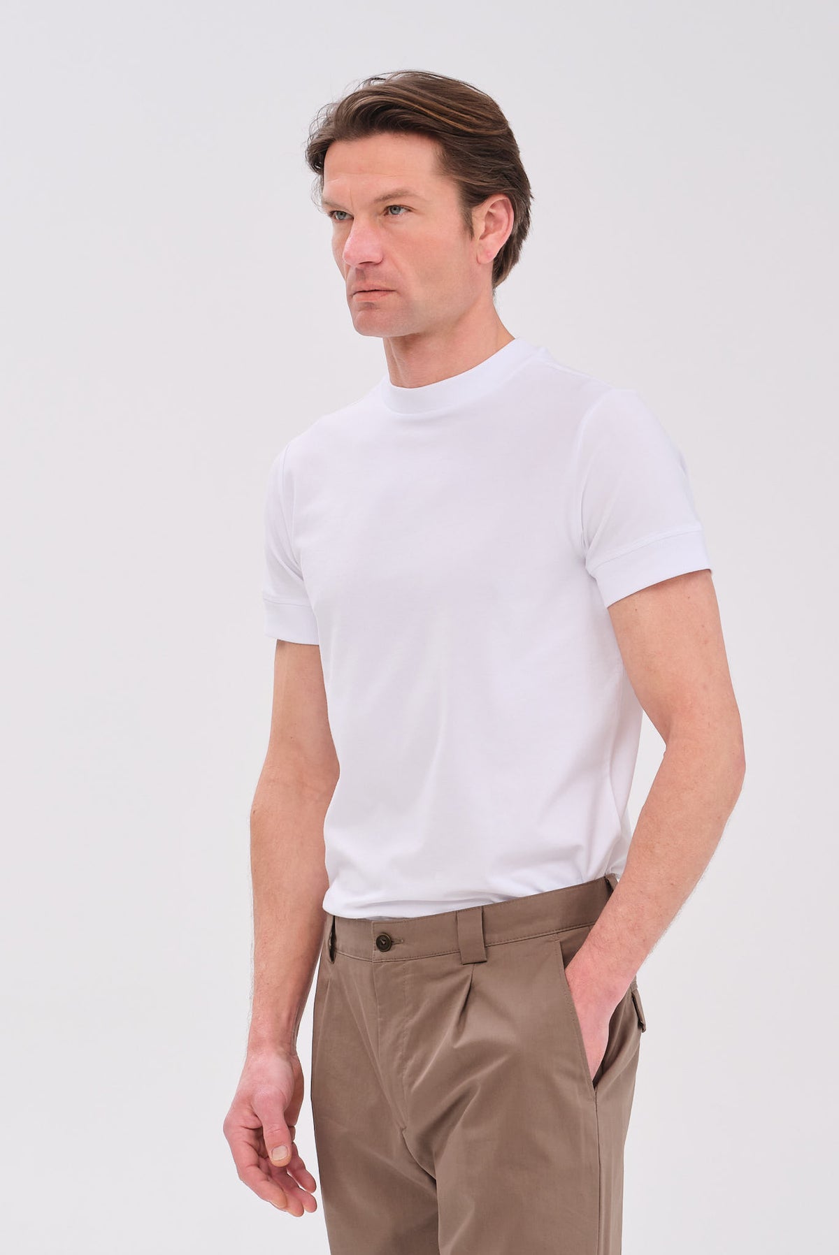 ΑΝΔΡΙΚΟ ΛΕΥΚΟ ΜΟΝΟΧΡΩΜΟ ΚΟΝΤΟΜΑΝΙΚΟ T-SHIRT JOOP REGULAR FIT
