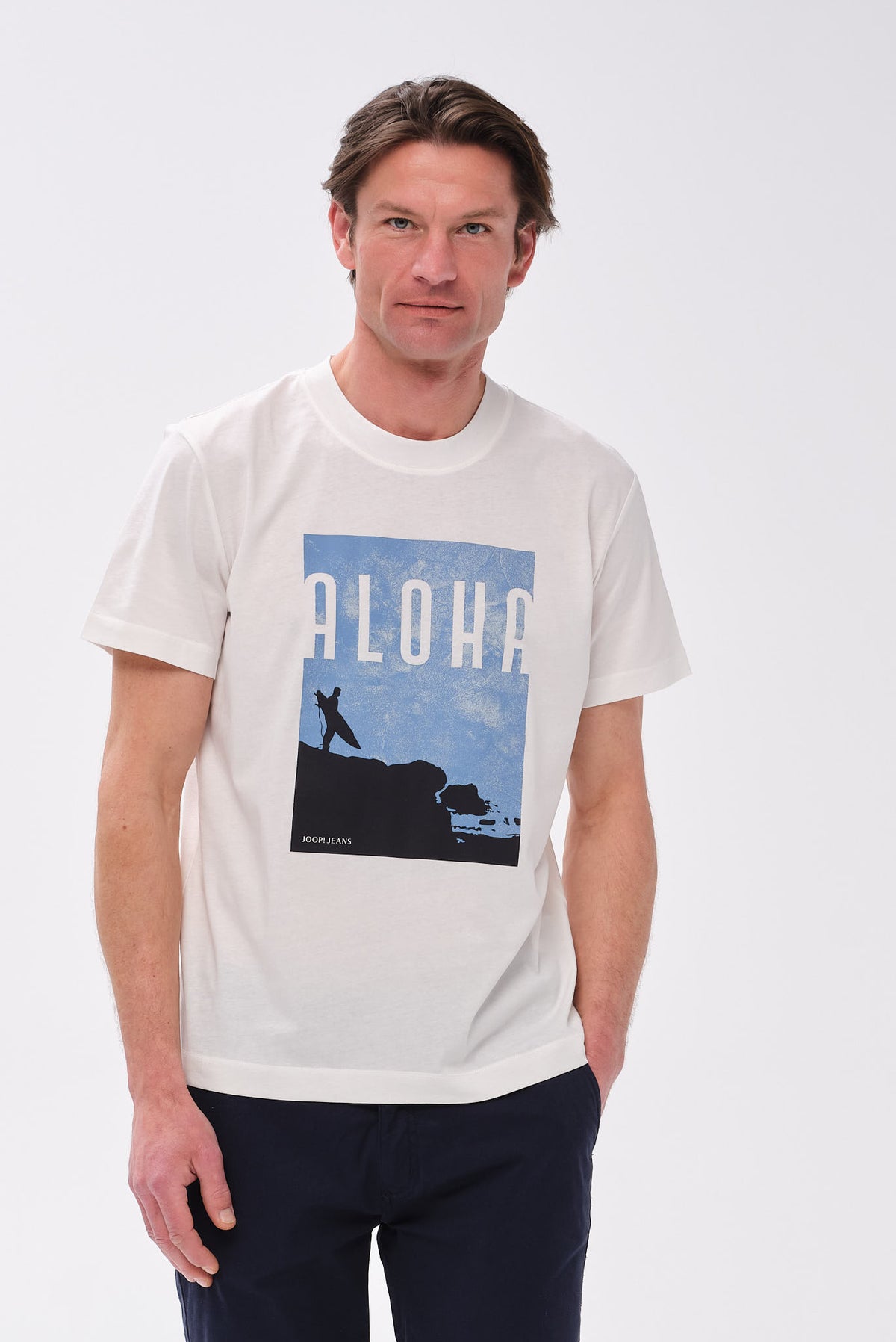 ΑΝΔΡΙΚΟ ΕΚΡΟΥ ΚΟΝΤΟΜΑΝΙΚΟ T-SHIRT JOOP REGULAR FIT