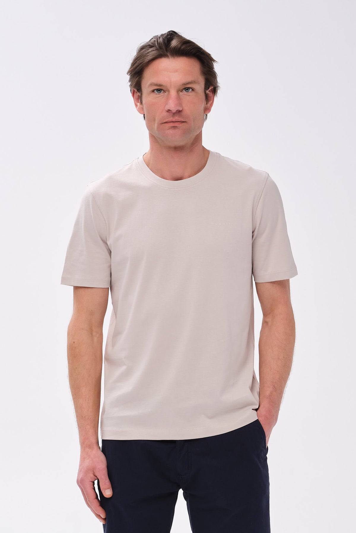 ΑΝΔΡΙΚΟ ΜΠΕΖ ΣΚΟΥΡΟ ΚΟΝΤΟΜΑΝΙΚΟ T-SHIRT BUGGATI REGULAR FIT