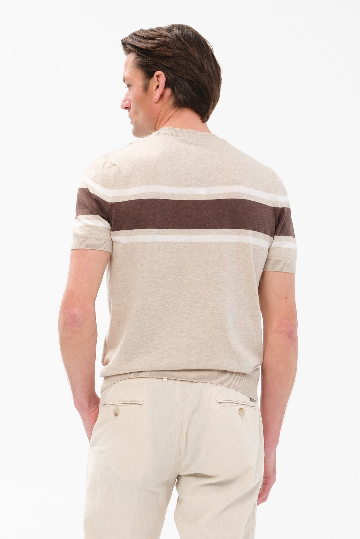 ΑΝΔΡΙΚΟ ΜΠΕΖ ΣΚΟΥΡΟ Τ-SHIRT PORTOBELLO'S ΜΕ ΚΑΦΕ ΡΙΓΑ REGULAR FIT